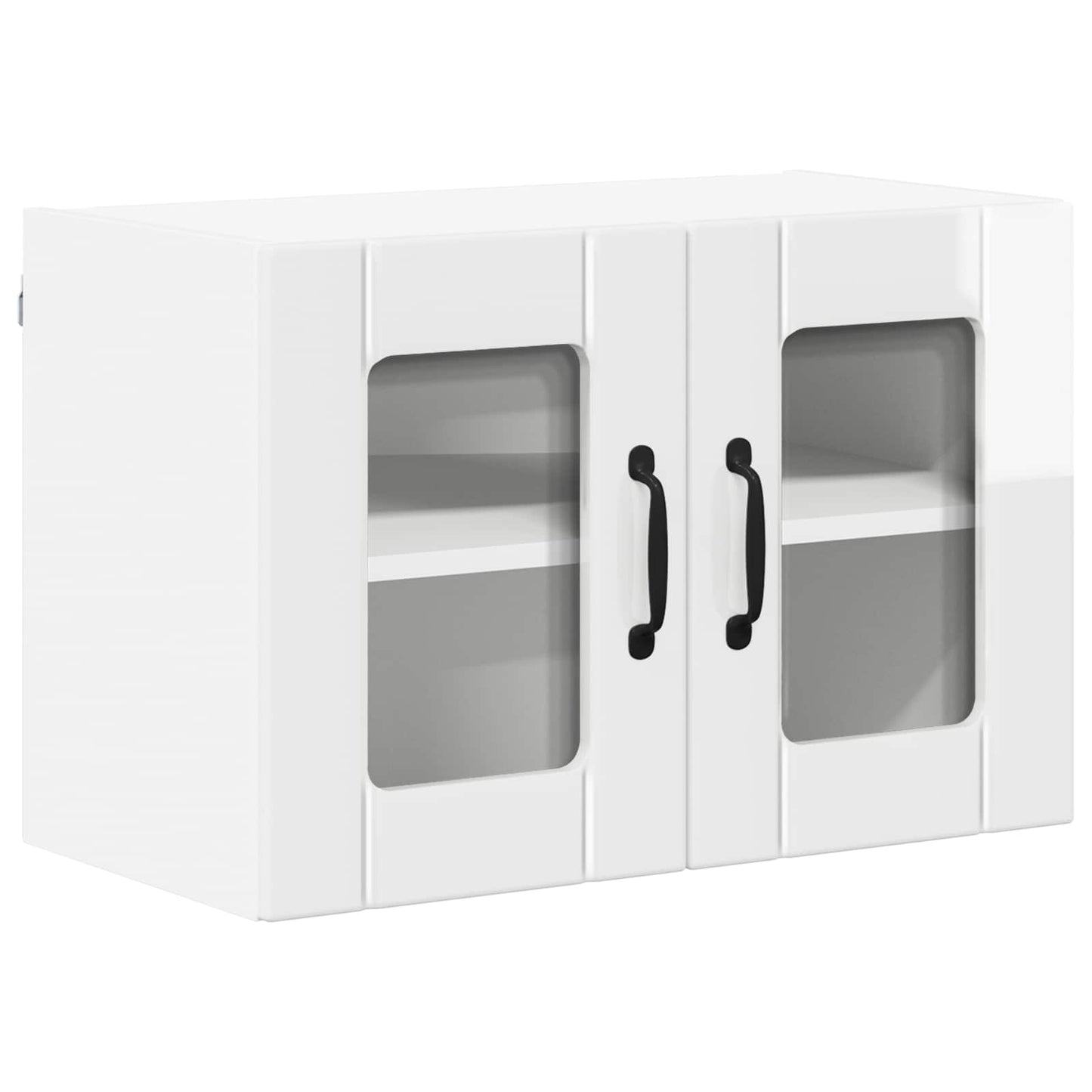 Wall Glass Cabinet LUCCA High Gloss White 60 x 31 x 40 cm