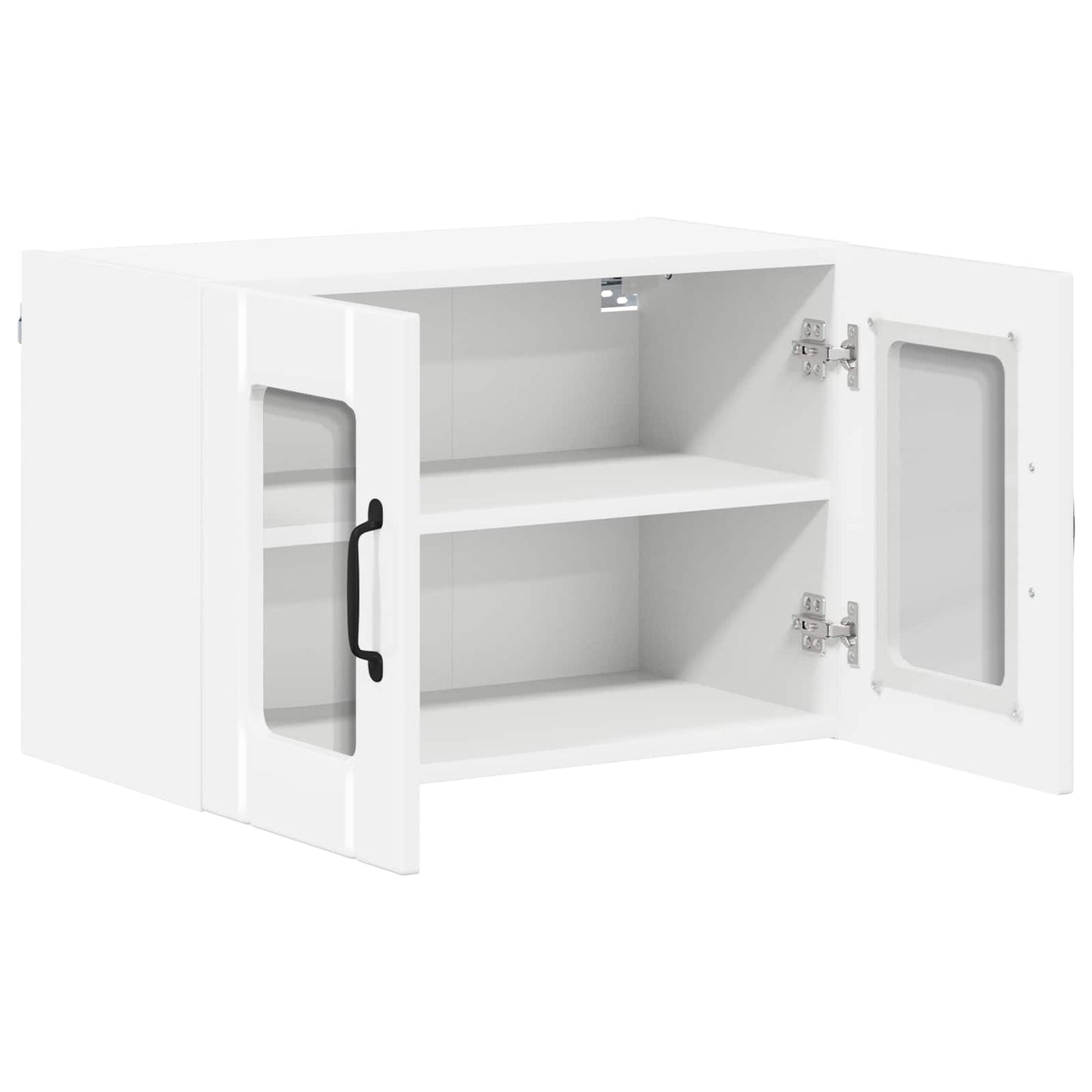 Wall Glass Cabinet LUCCA High Gloss White 60 x 31 x 40 cm