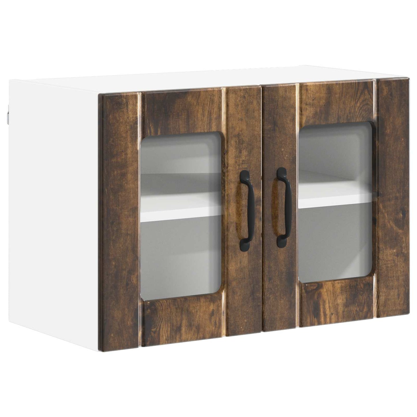 Wall Glass Cabinet LUCCA 2 pcs Smoked Oak 60 x 31 x 40 cm