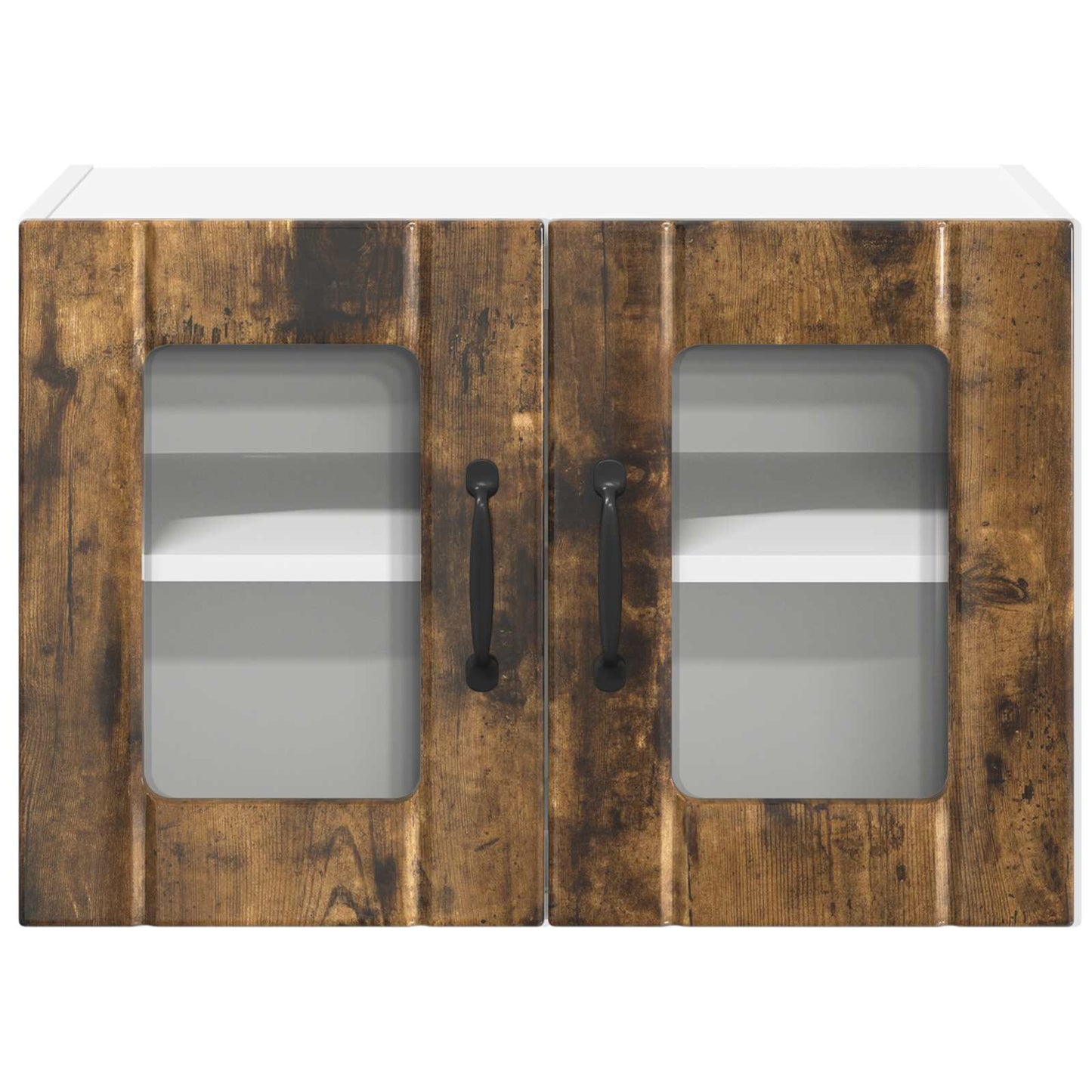 Wall Glass Cabinet LUCCA 2 pcs Smoked Oak 60 x 31 x 40 cm