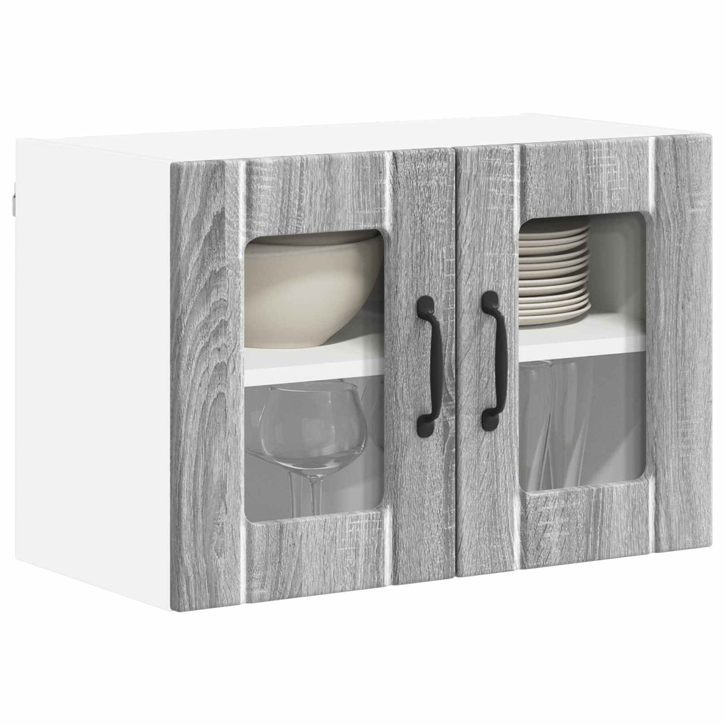 Wall Glass Cabinet LUCCA Grey Sonoma 60 x 31 x 40 cm