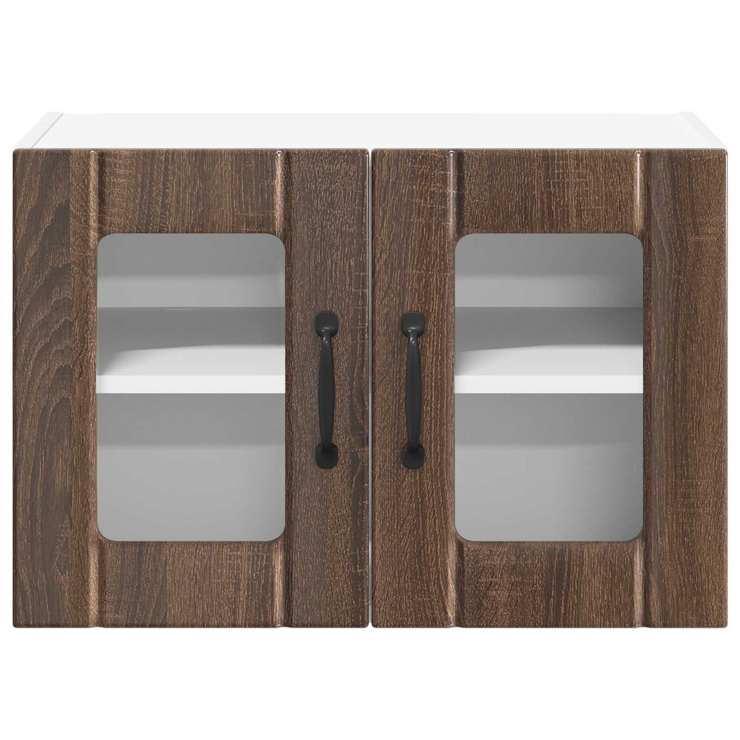 Wall Glass Cabinet LUCCA Brown Oak 60 x 31 x 40 cm