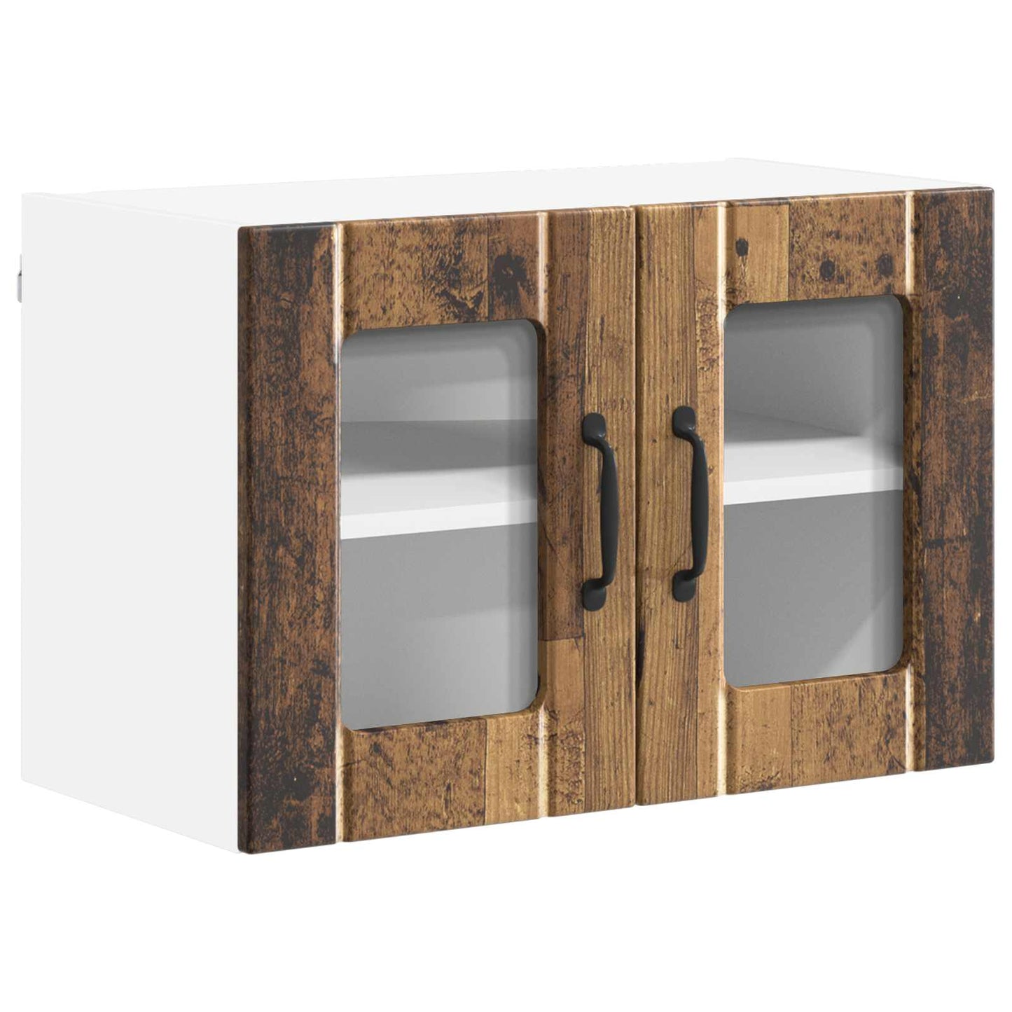 Wall Glass Cabinet LUCCA 2 pcs Old Wood 60 x 31 x 40 cm