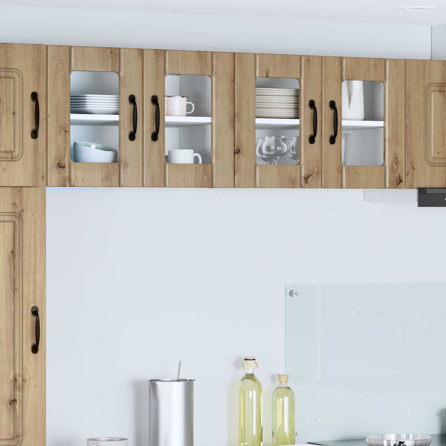 Wall Glass Cabinet LUCCA Artisan Oak 60 x 31 x 40 cm