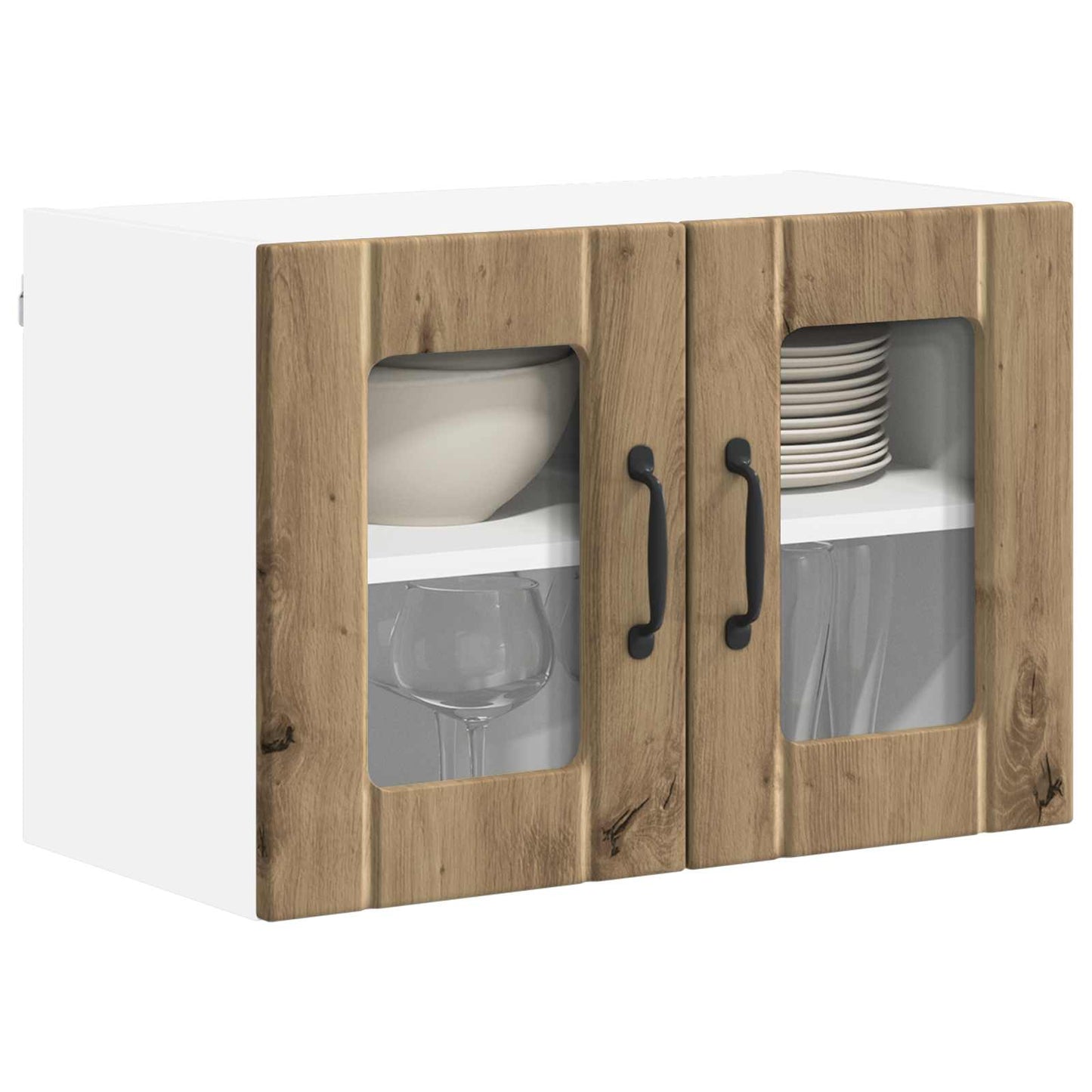 Wall Glass Cabinet LUCCA Artisan Oak 60 x 31 x 40 cm