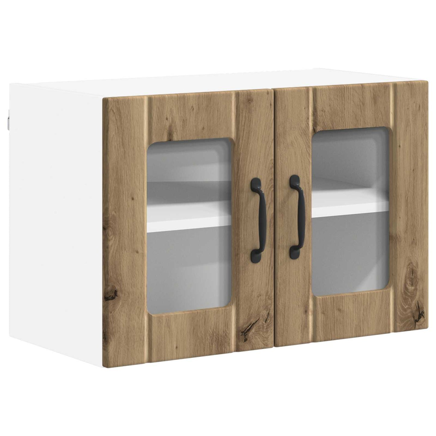 Wall Glass Cabinet LUCCA 2 pcs Artisan Oak 60 x 31 x 40 cm
