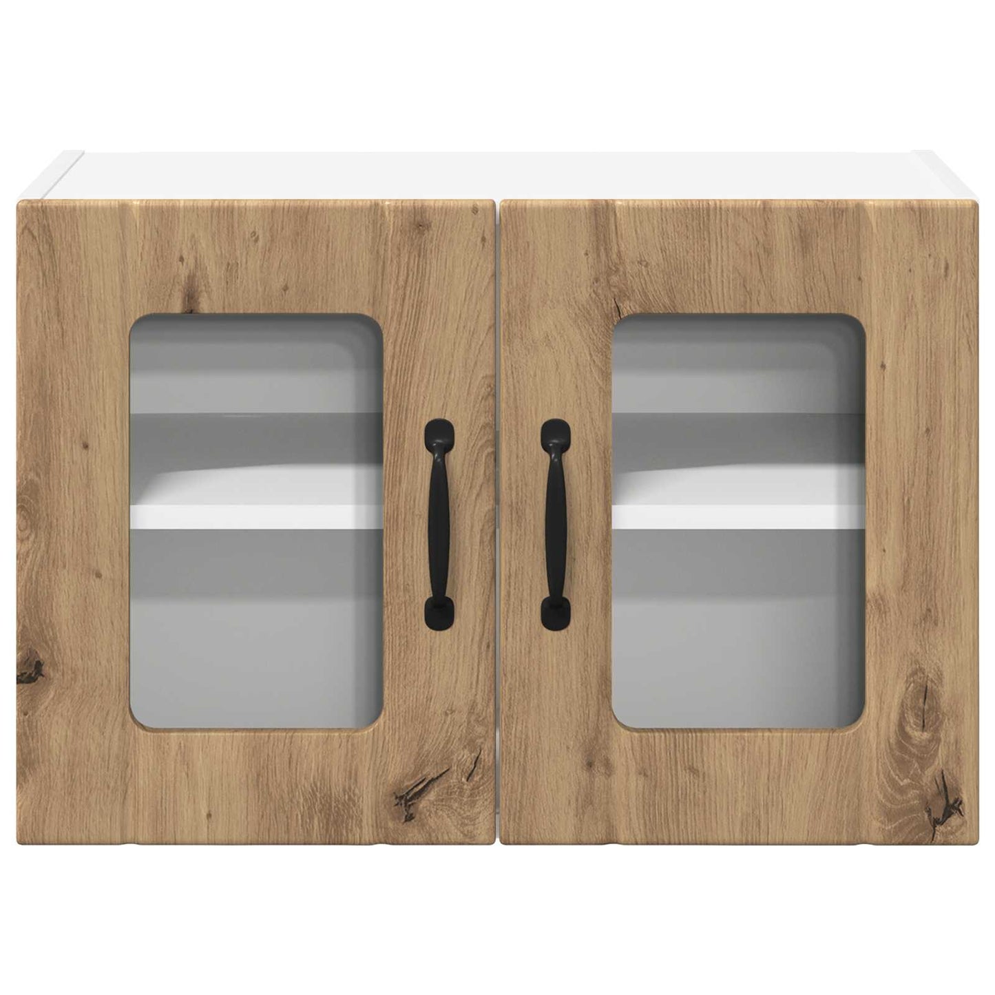 Wall Glass Cabinet LUCCA 2 pcs Artisan Oak Engineered Wood