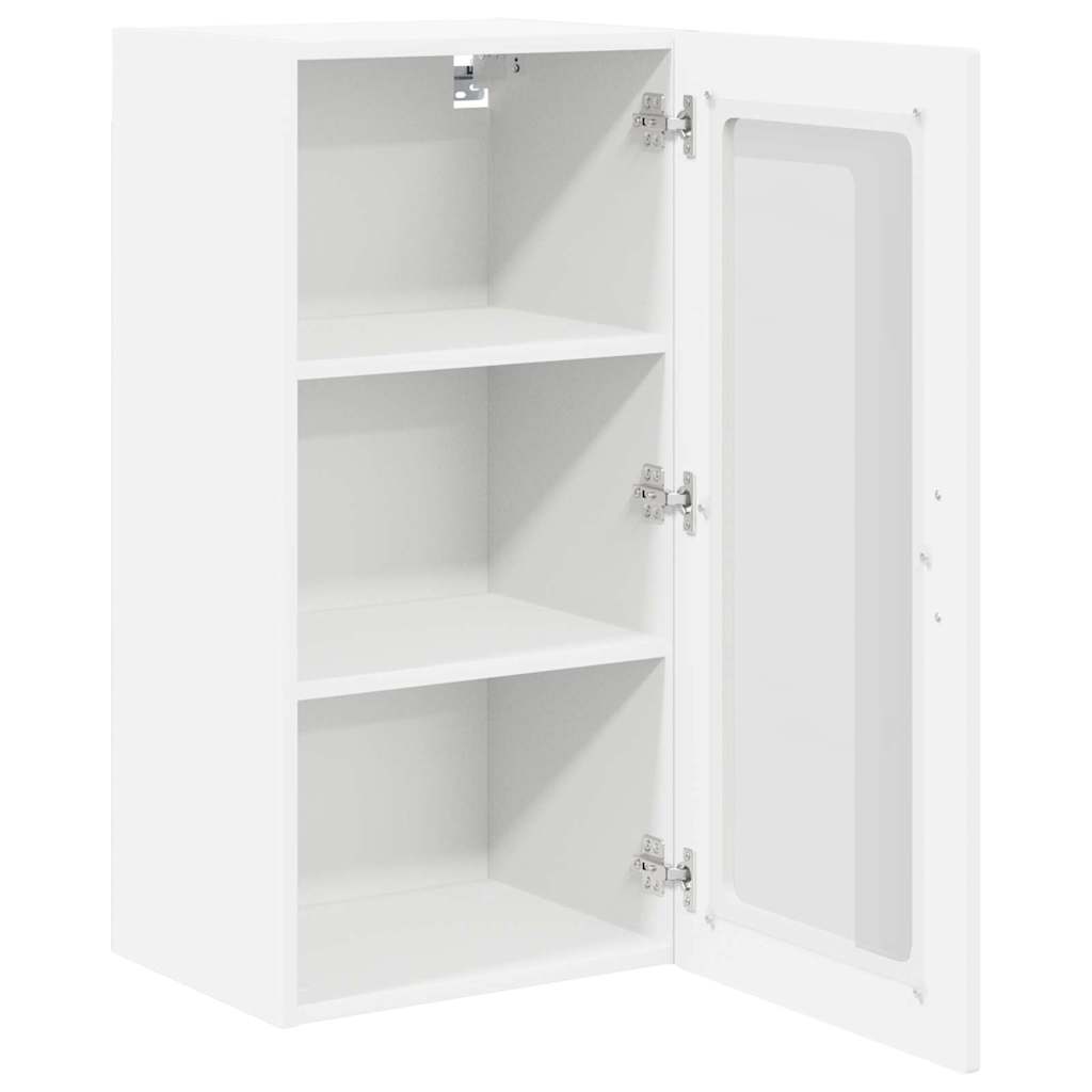 Wall Glass Cabinet LUCCA White 40 x 31 x 80 cm Engineered Wood