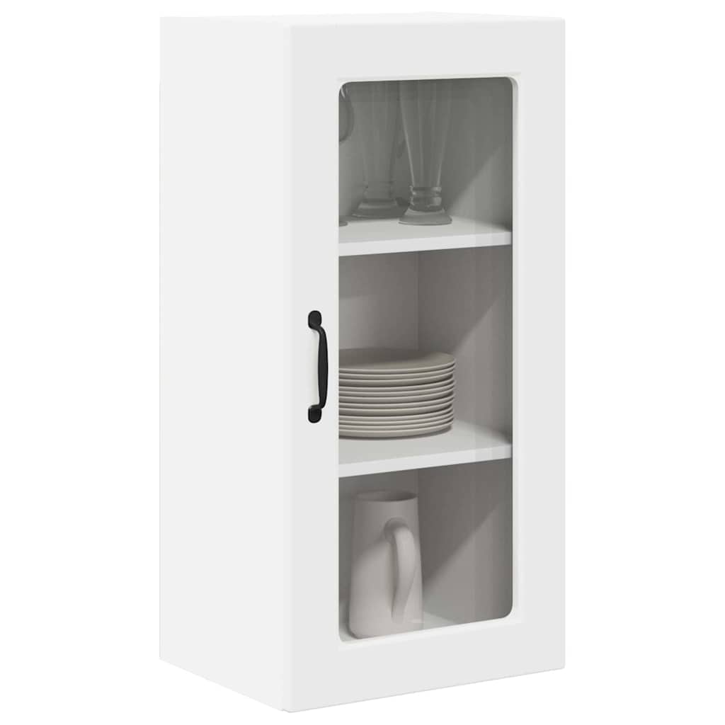 Wall Glass Cabinet LUCCA White 40 x 31 x 80 cm Engineered Wood