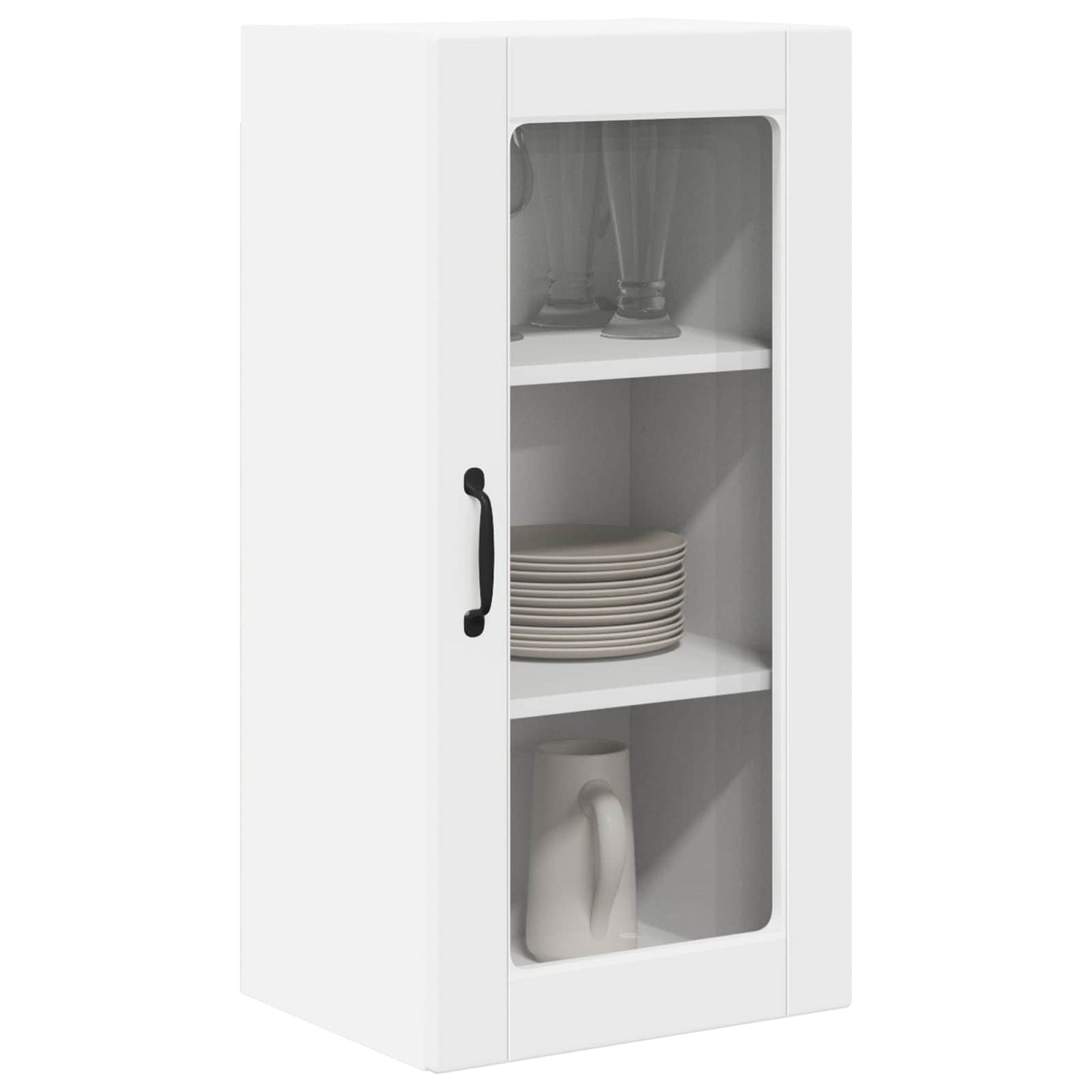 Wall Glass Cabinet LUCCA 2 pcs White 40 x 31 x 80 cm