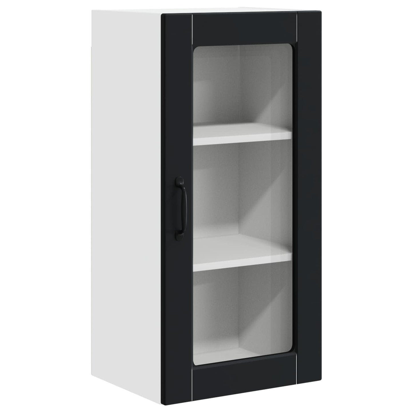 Wall Glass Cabinet LUCCA Black 40 x 31 x 80 cm Engineered Wood