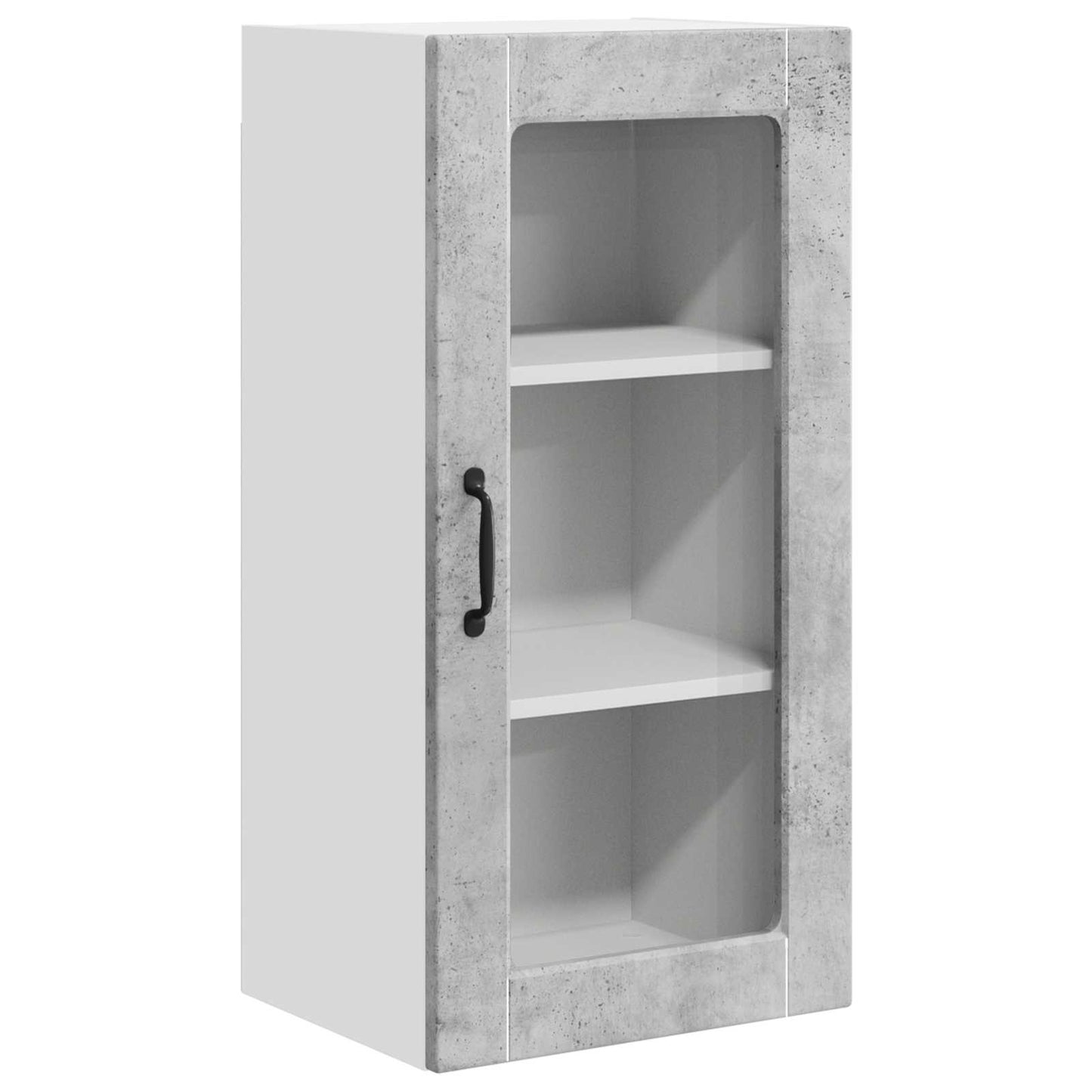 Wall Glass Cabinet LUCCA 2 pcs Concrete Grey 40 x 31 x 80 cm