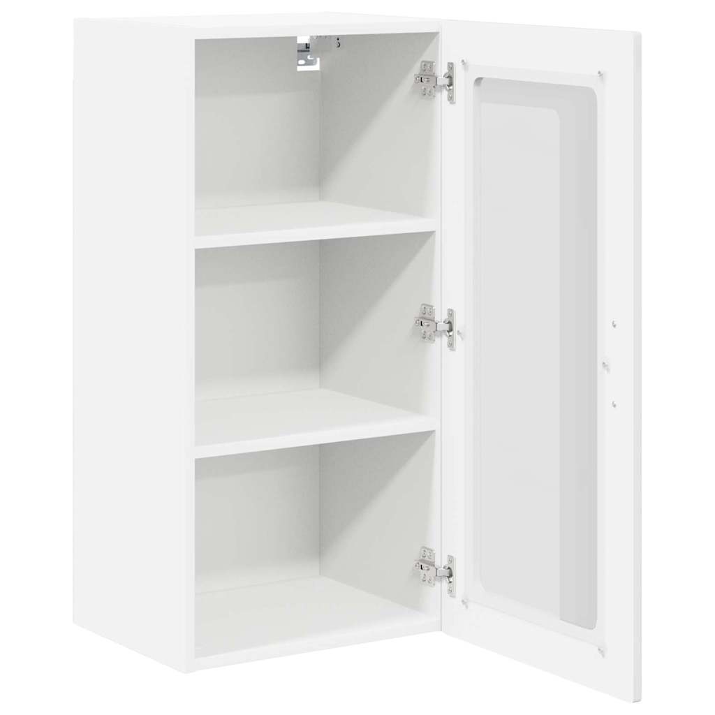 Wall Glass Cabinet LUCCA High Gloss White 40 x 31 x 80 cm