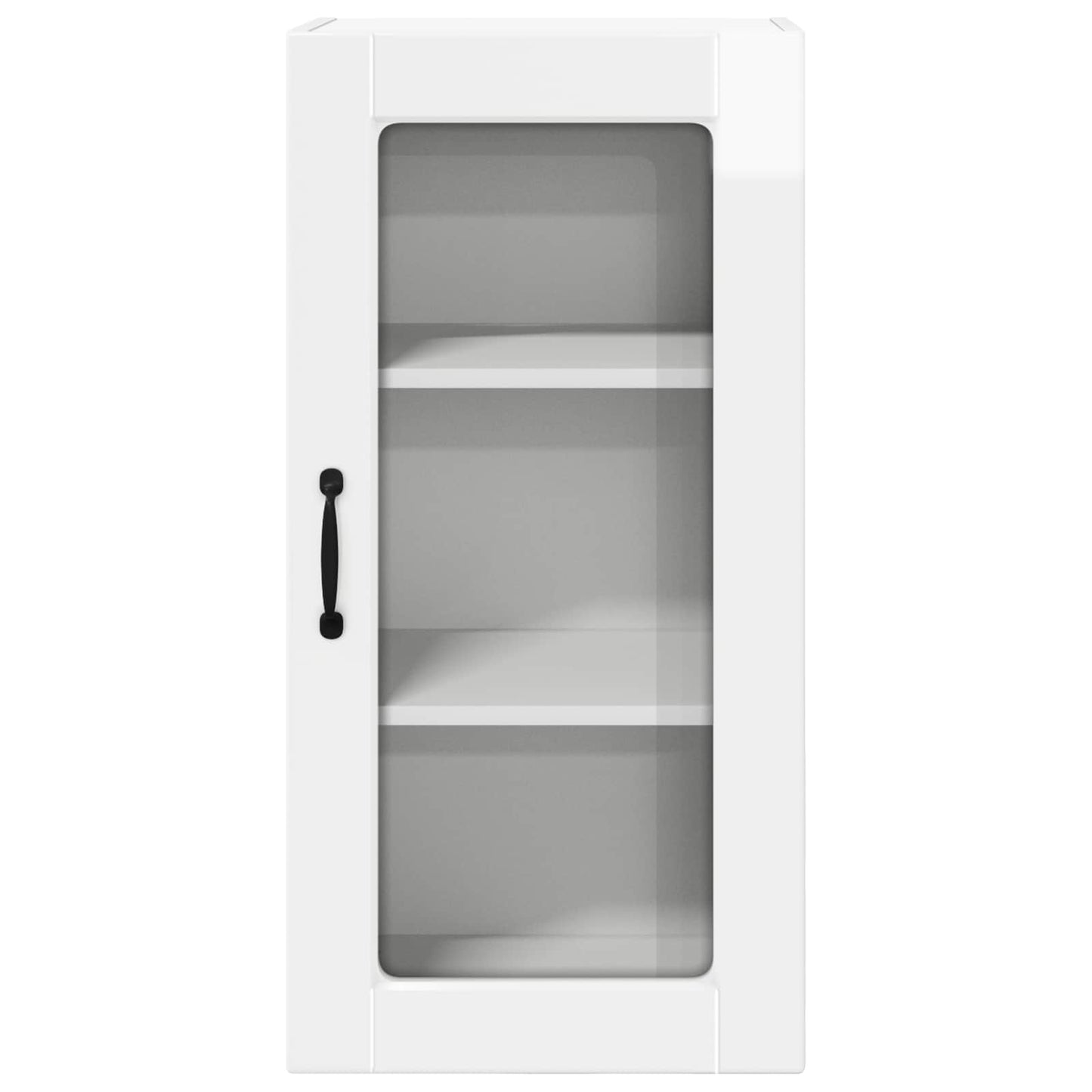 Wall Glass Cabinet LUCCA High Gloss White 40 x 31 x 80 cm