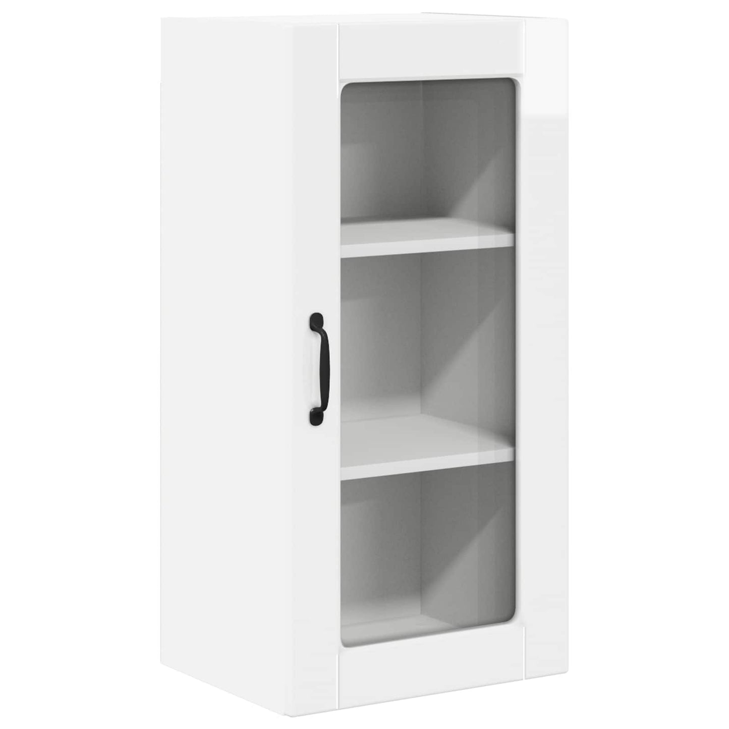Wall Glass Cabinet LUCCA 2 pcs High Gloss White 40 x 31 x 80 cm