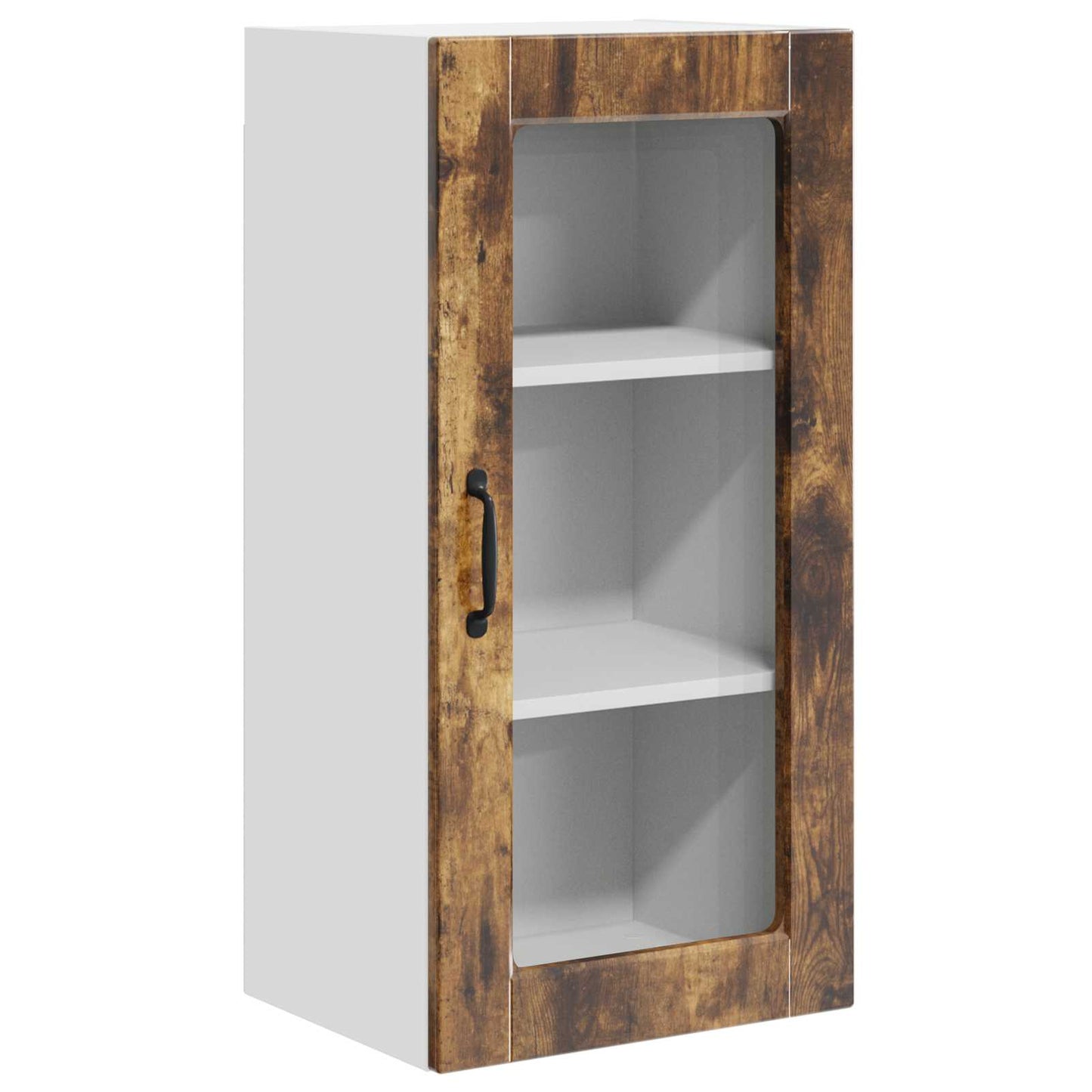 Wall Glass Cabinet LUCCA Smoked Oak 40 x 31 x 80 cm