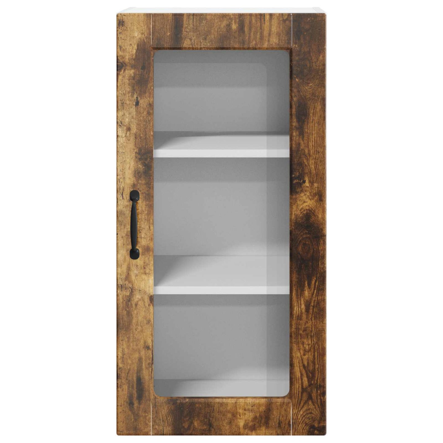 Wall Glass Cabinet LUCCA Smoked Oak 40 x 31 x 80 cm