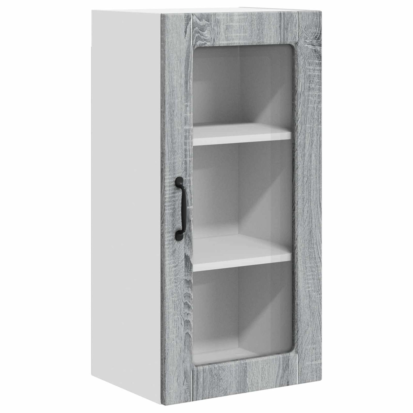Wall Glass Cabinet LUCCA Grey Sonoma 40 x 31 x 80 cm