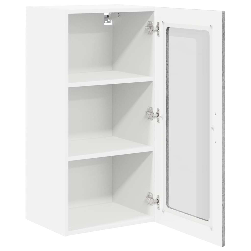 Wall Glass Cabinet LUCCA Grey Sonoma 40 x 31 x 80 cm