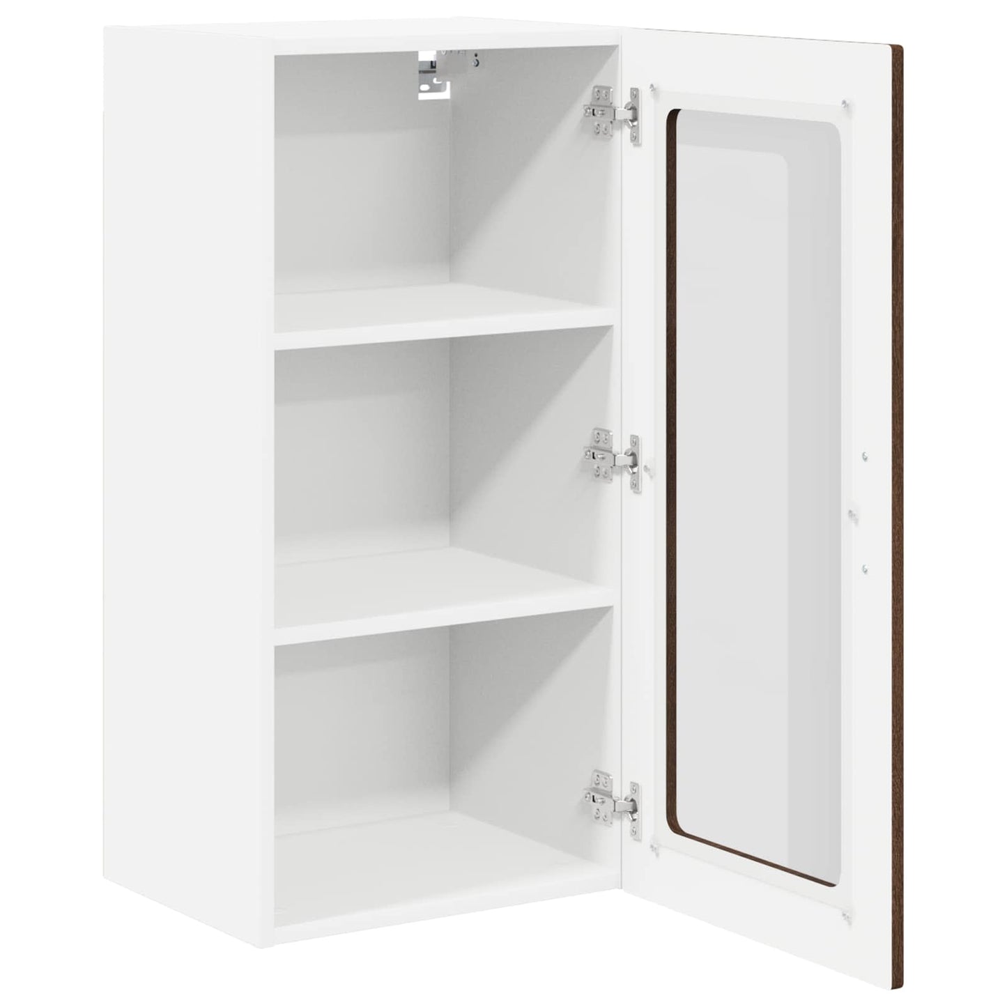 Wall Glass Cabinet LUCCA Brown Oak 40 x 31 x 80 cm