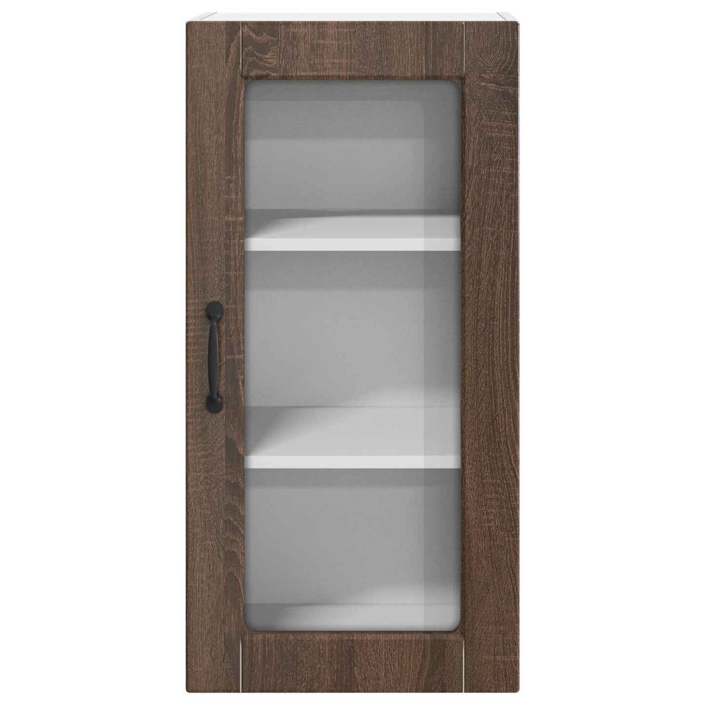 Wall Glass Cabinet LUCCA 2 pcs Brown Oak 40 x 31 x 80 cm