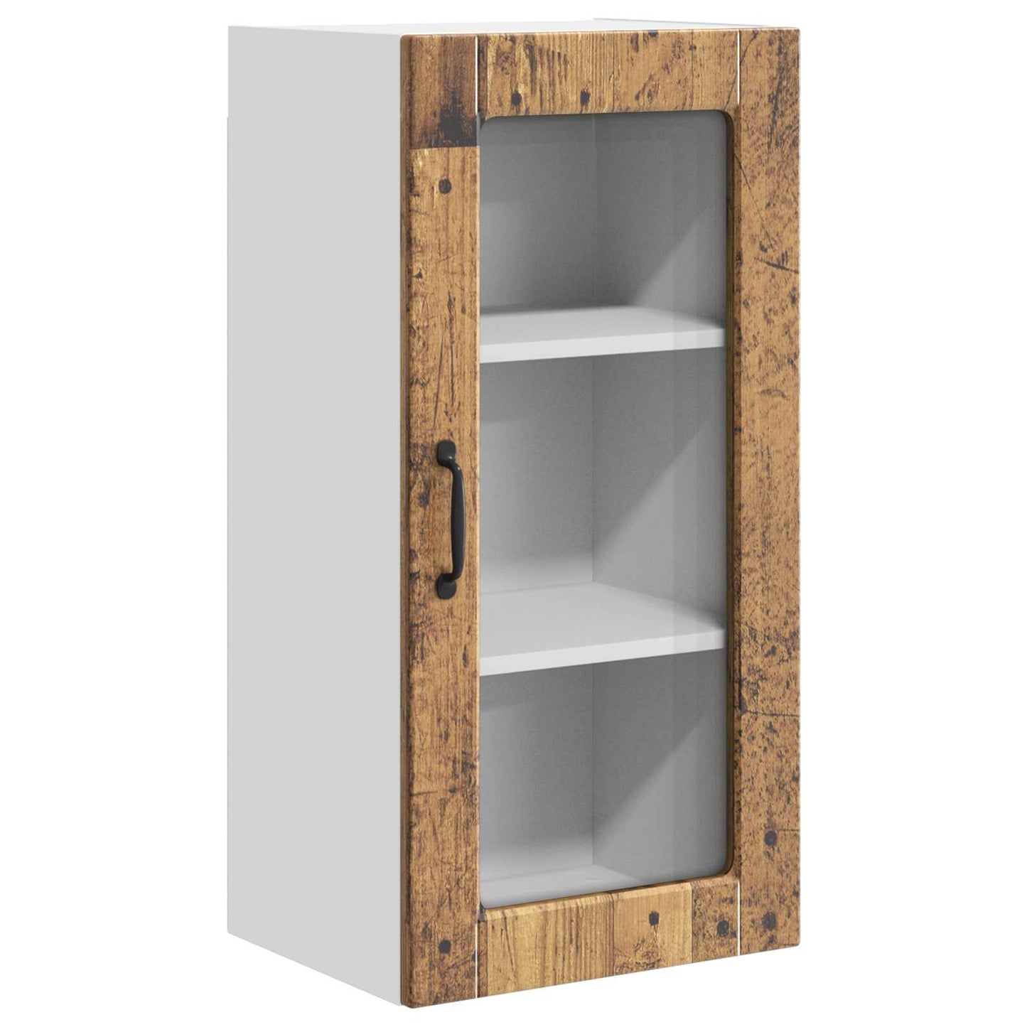 Wall Glass Cabinet LUCCA 2 pcs Old Wood 40 x 31 x 80 cm