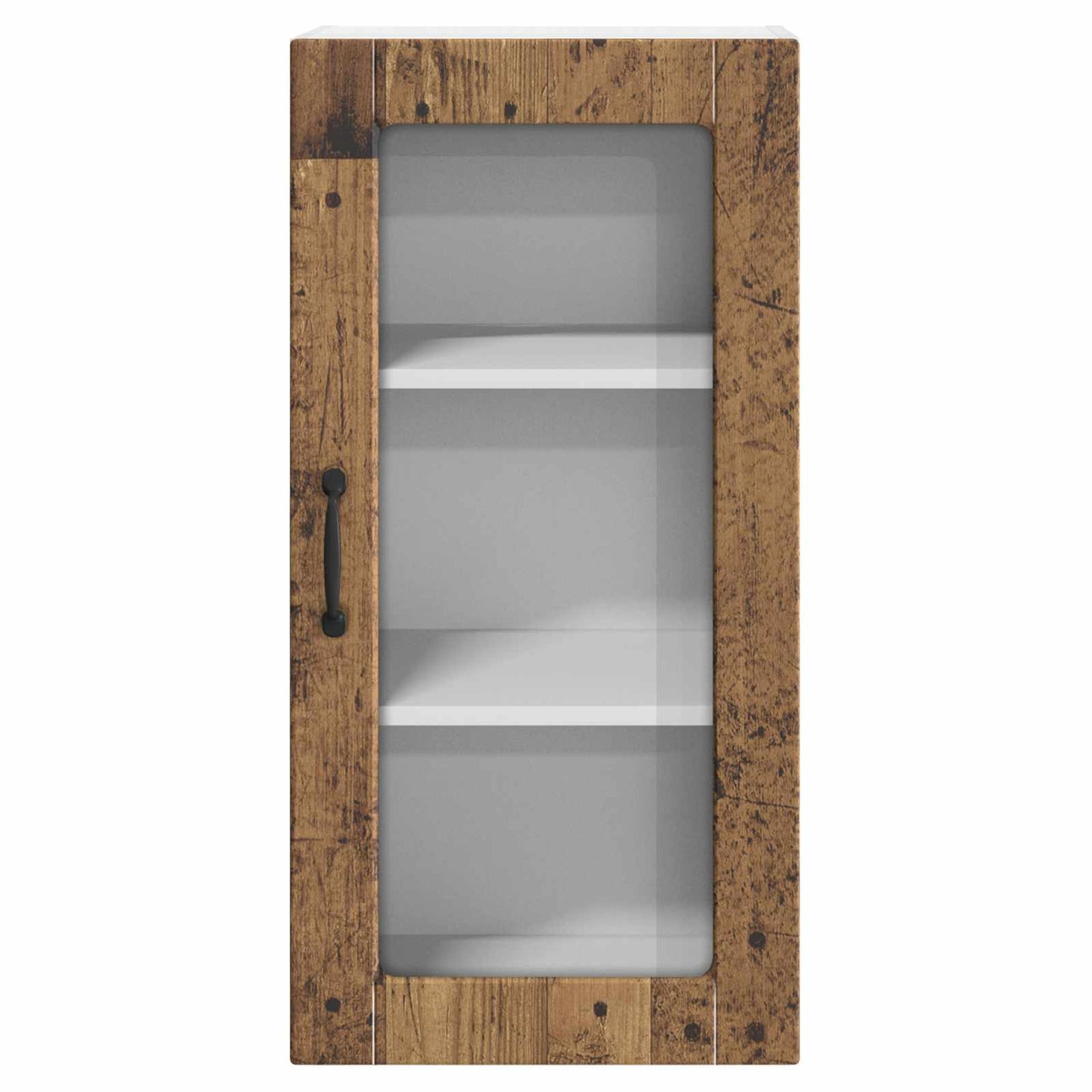 Wall Glass Cabinet LUCCA 2 pcs Old Wood 40 x 31 x 80 cm