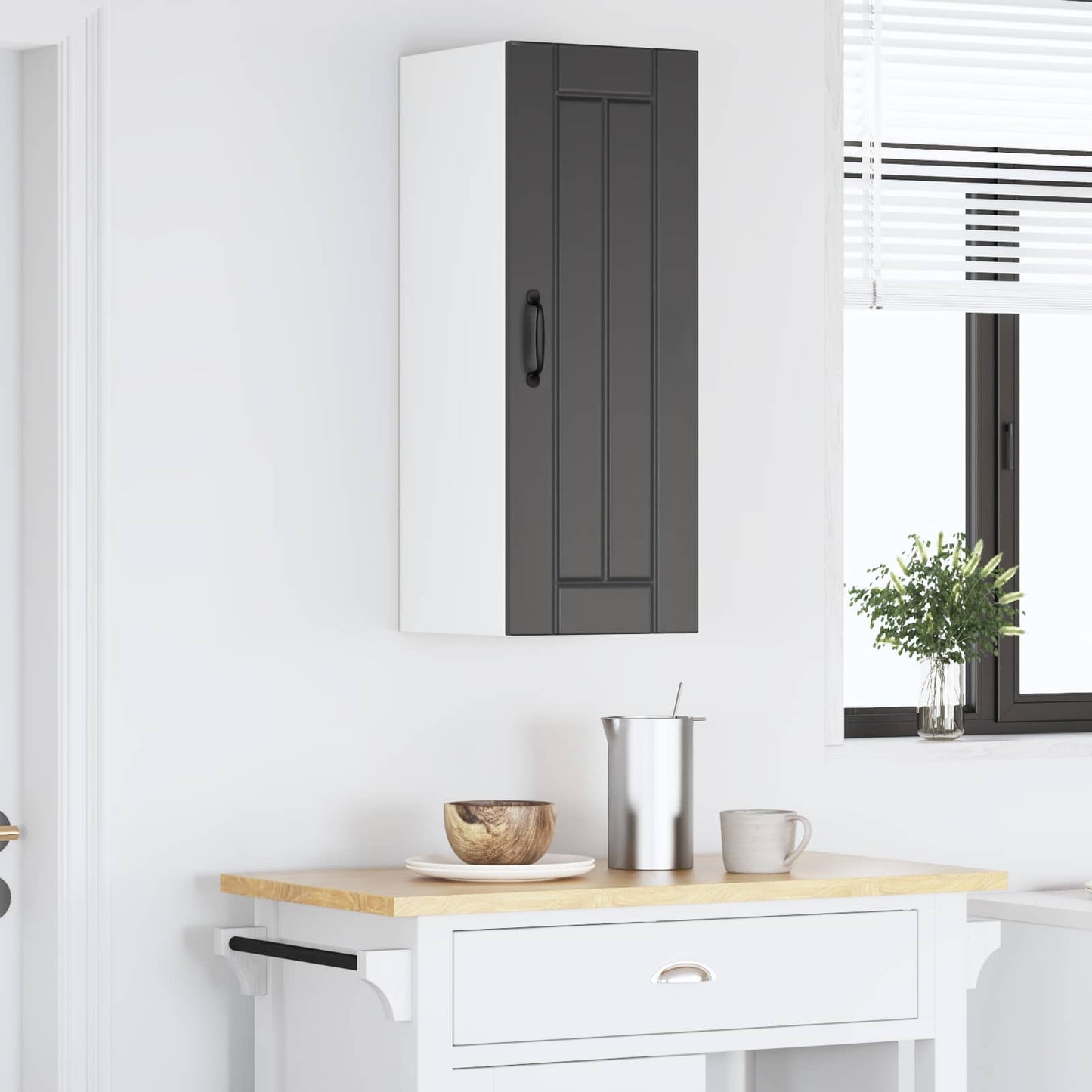 Wall Cabinet LUCCA Black 30 x 31 x 80 cm Engineered Wood