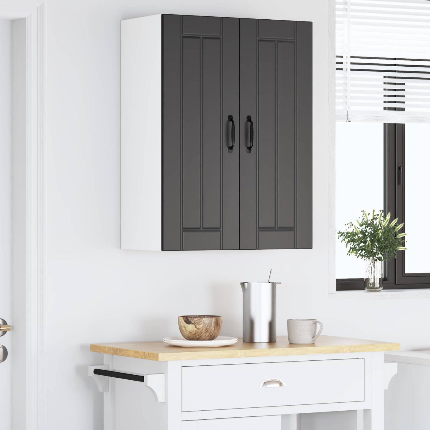 Wall Cabinet LUCCA 2 pcs Black 30 x 31 x 80 cm Engineered Wood