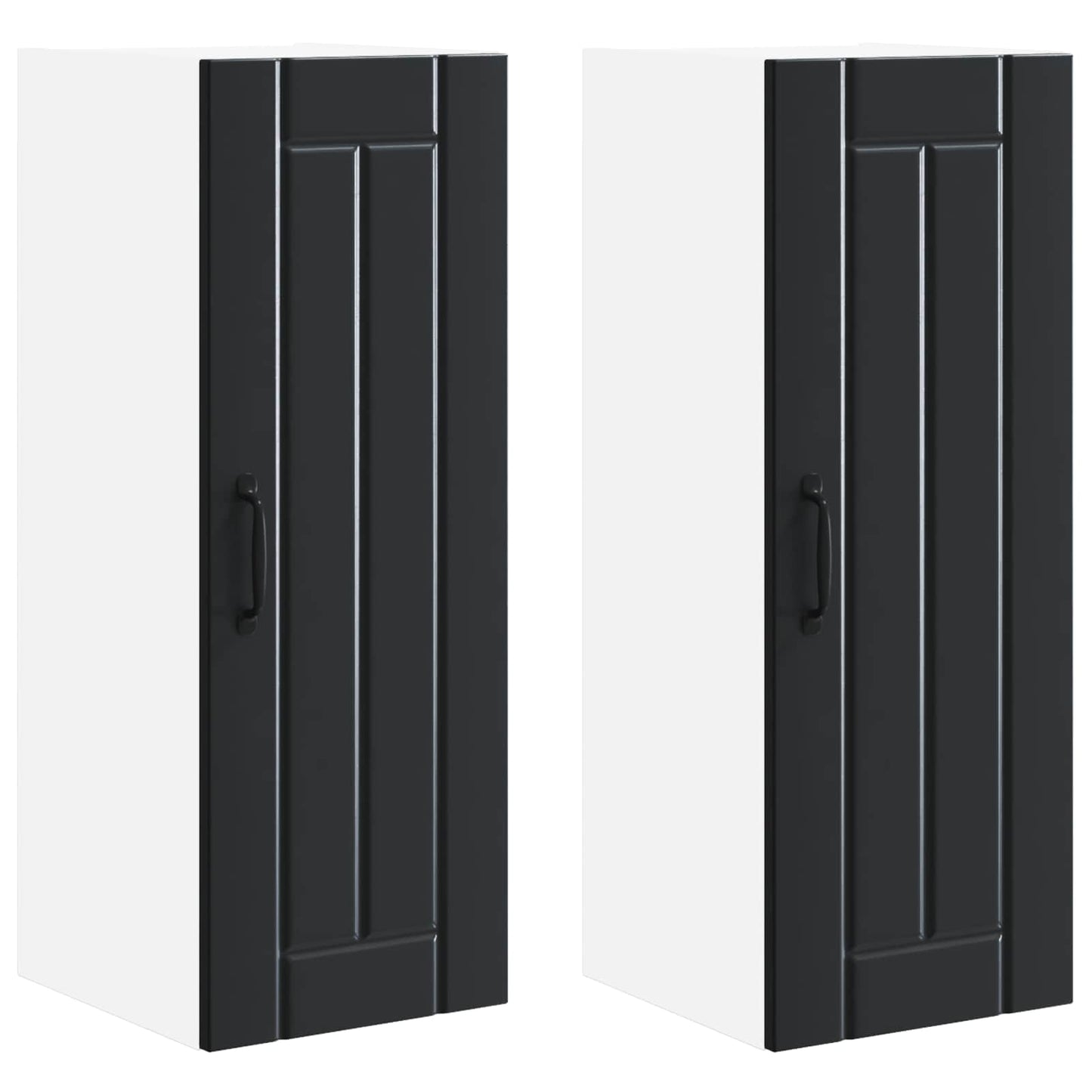 Wall Cabinet LUCCA 2 pcs Black 30 x 31 x 80 cm Engineered Wood