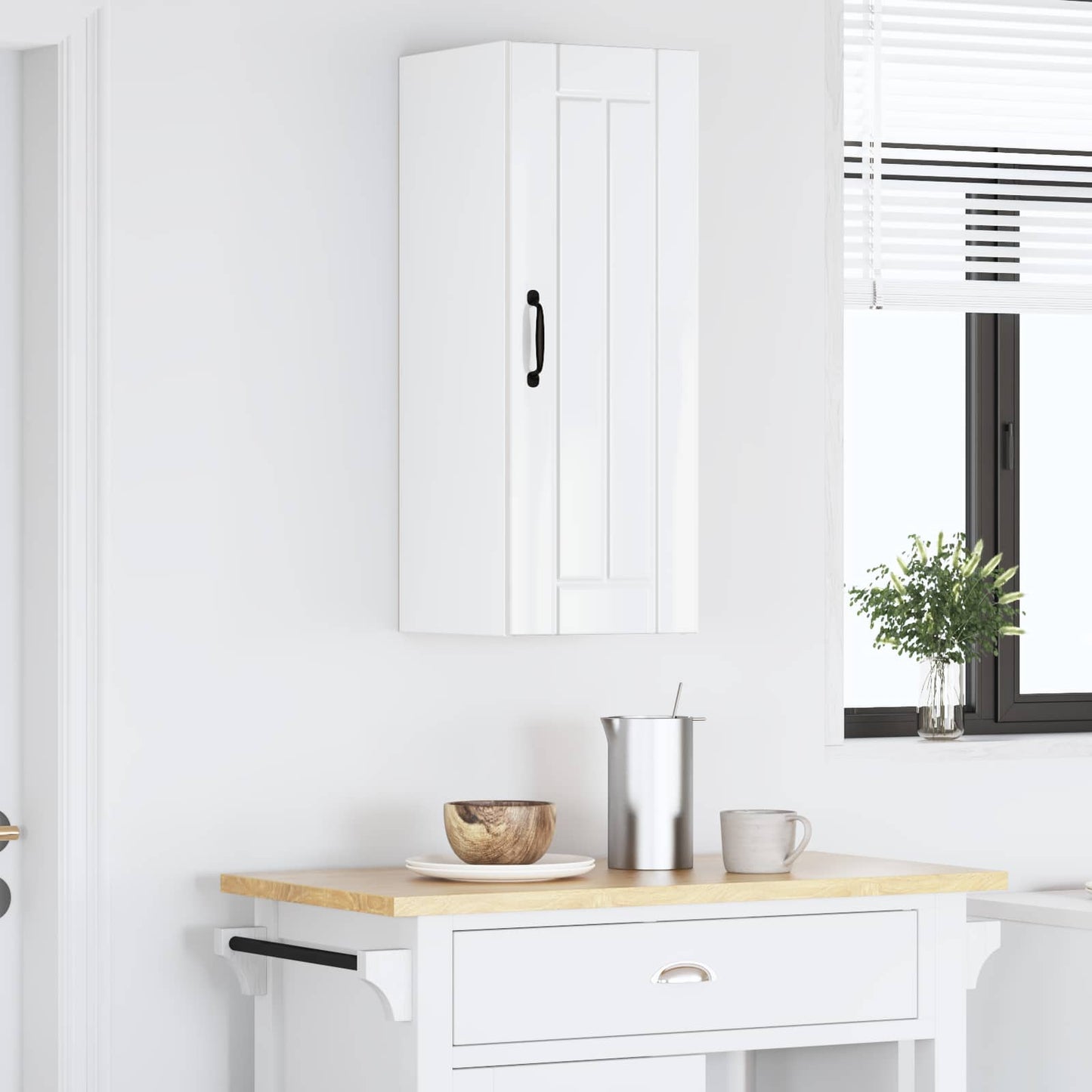 Wall Cabinet LUCCA High Gloss White 30 x 31 x 80 cm