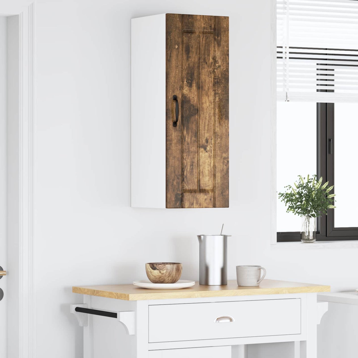 Wall Cabinet Lucca Smoked Oak 30 x 31 x 80 cm Engineered Wood