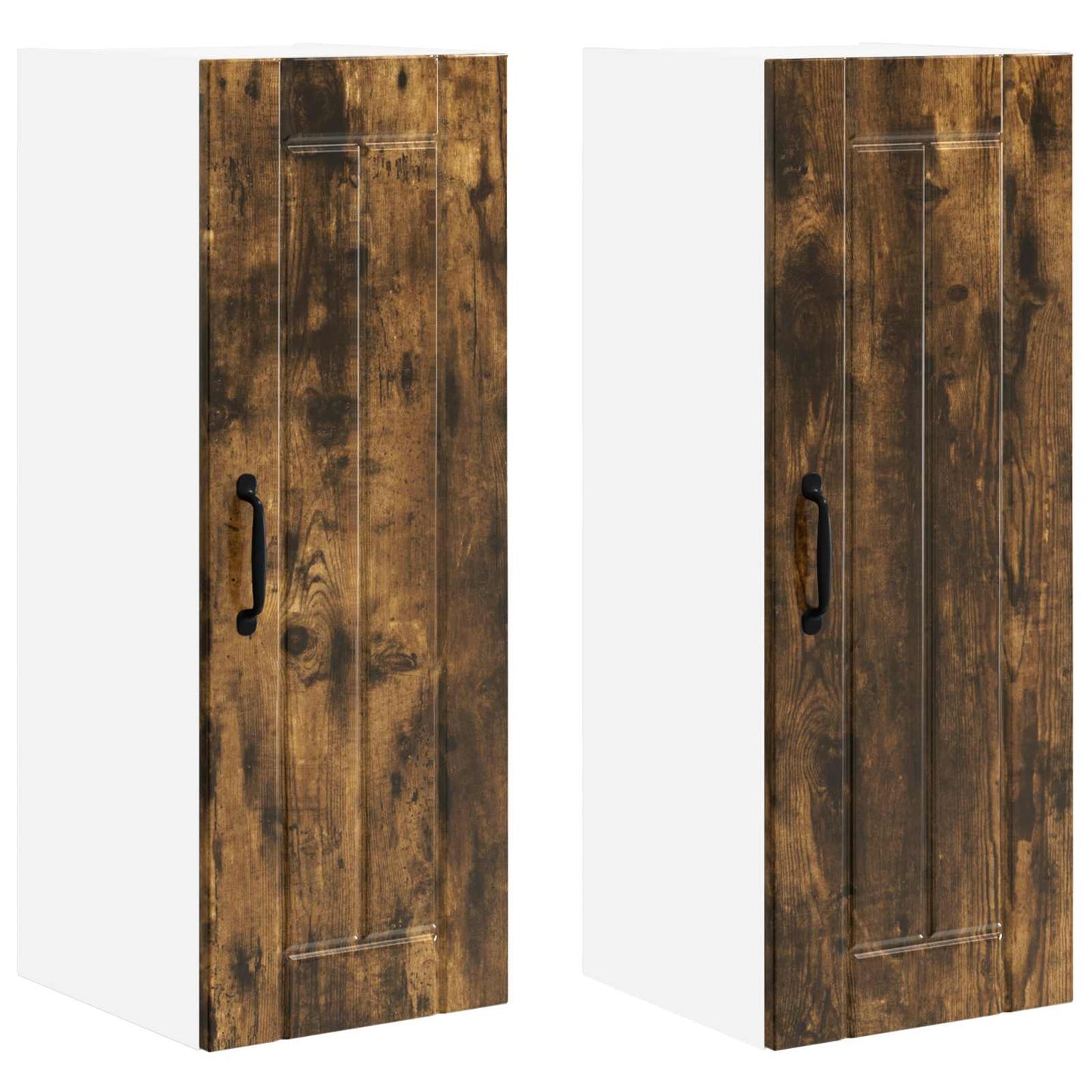 Wall Cabinet LUCCA 2 pcs Smoked Oak Engineered Wood