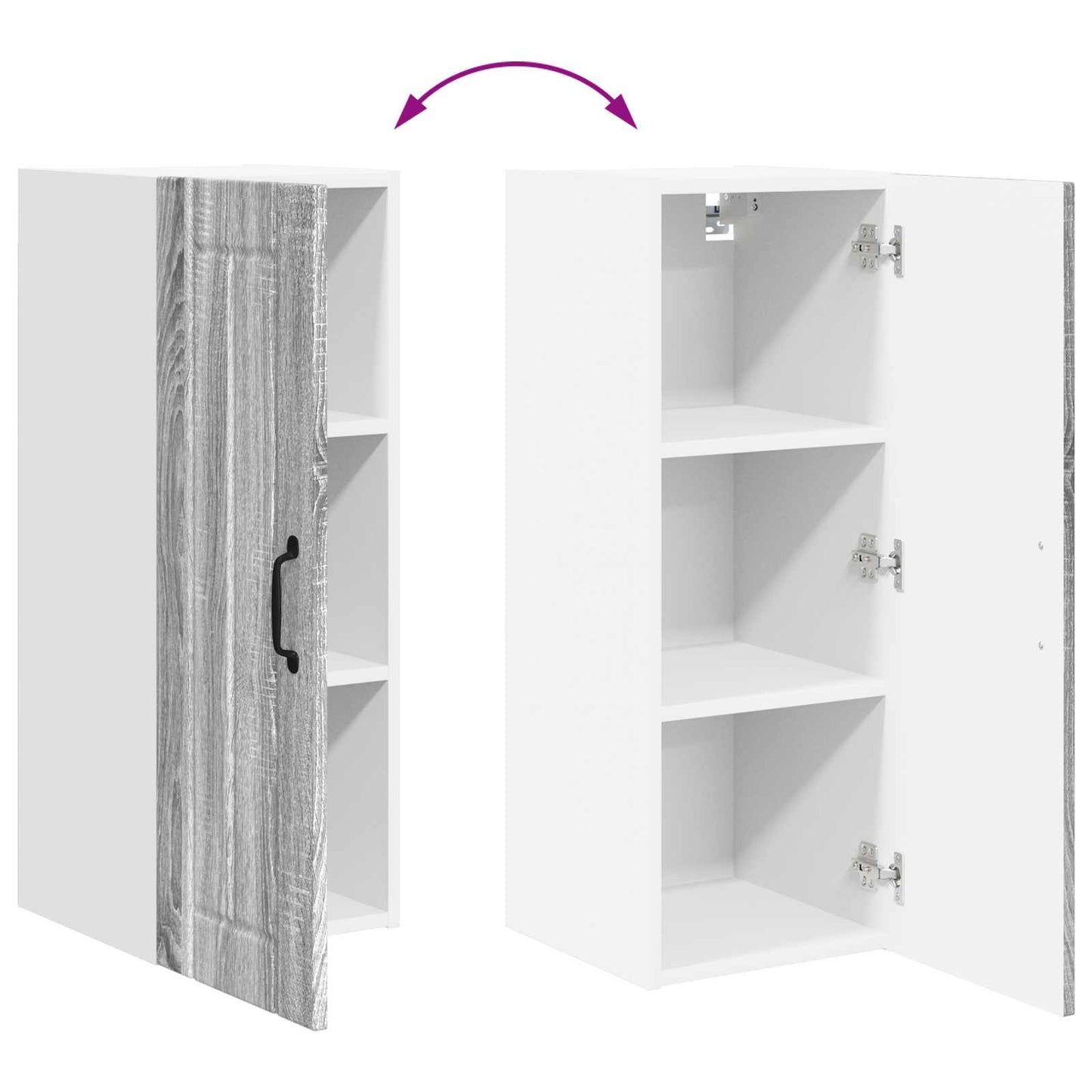 Wall Cabinet LUCCA Grey Sonoma 30 x 31 x 80 cm Engineered Wood