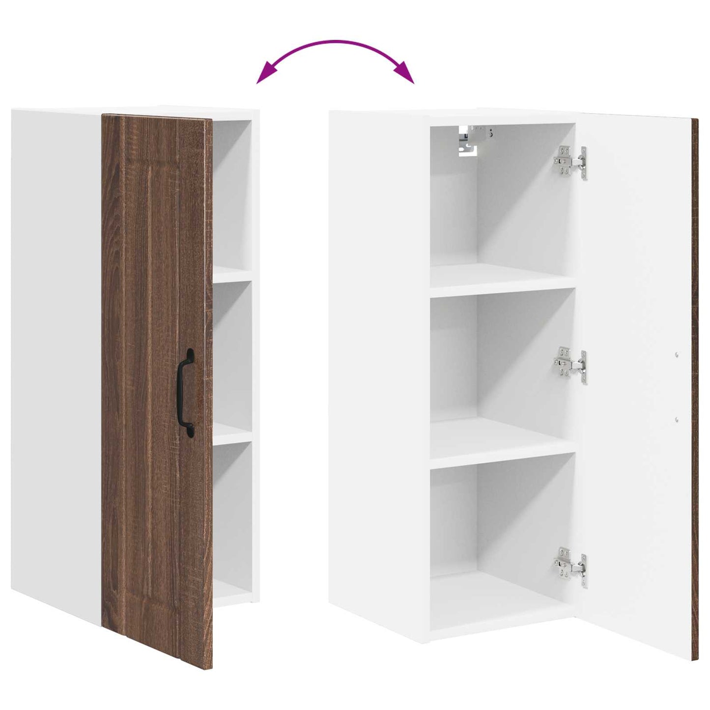 Wall Cabinet Lucca Brown Oak 30 x 31 x 80 cm Engineered Wood