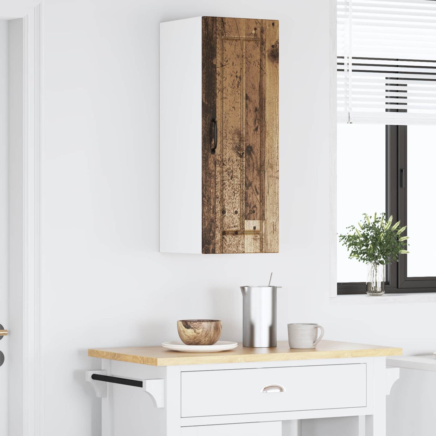 Wall Cabinet LUCCA Old Wood 30 x 31 x 80 cm Engineered Wood