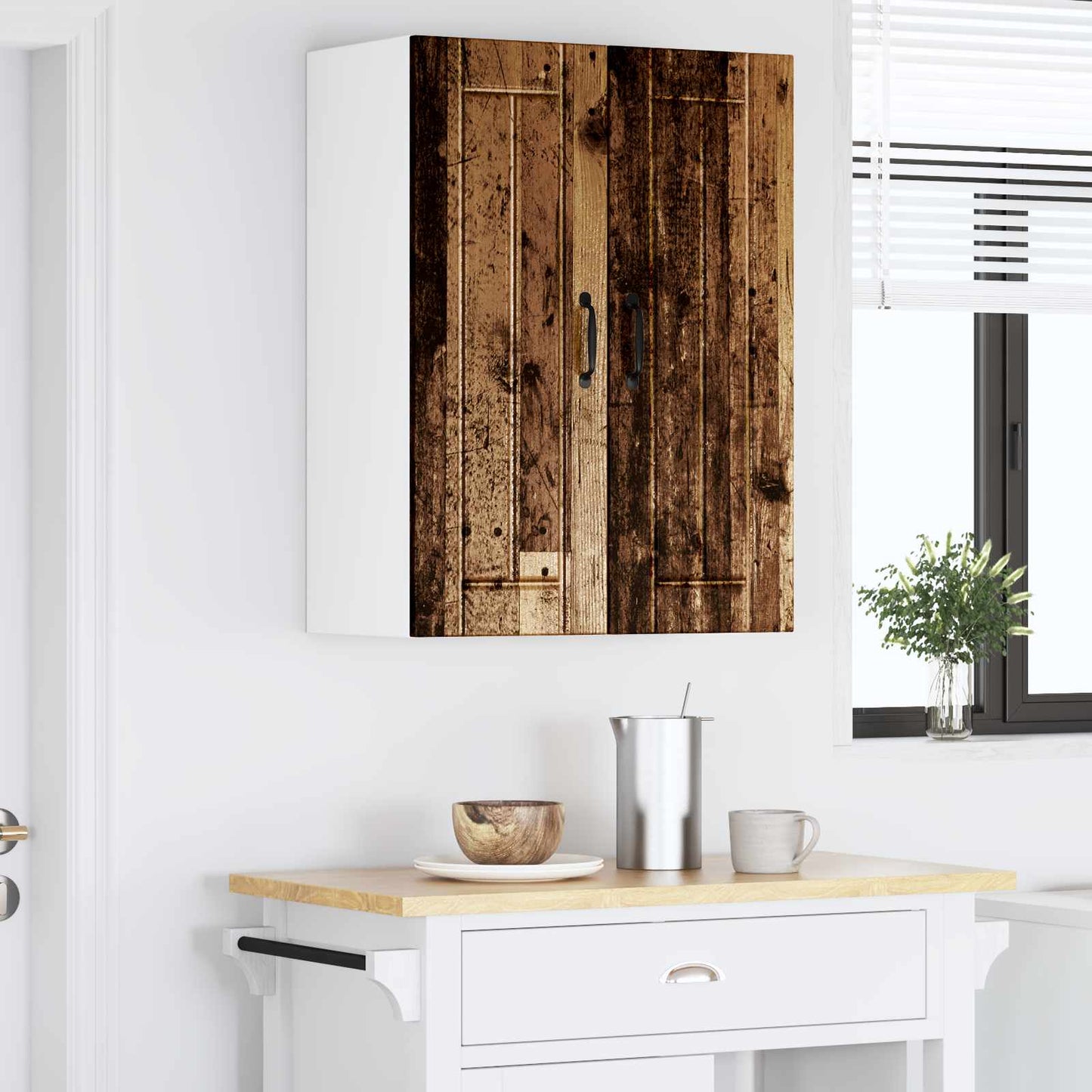 Wall Cabinet LUCCA 2 pcs Old Wood Engineered Wood