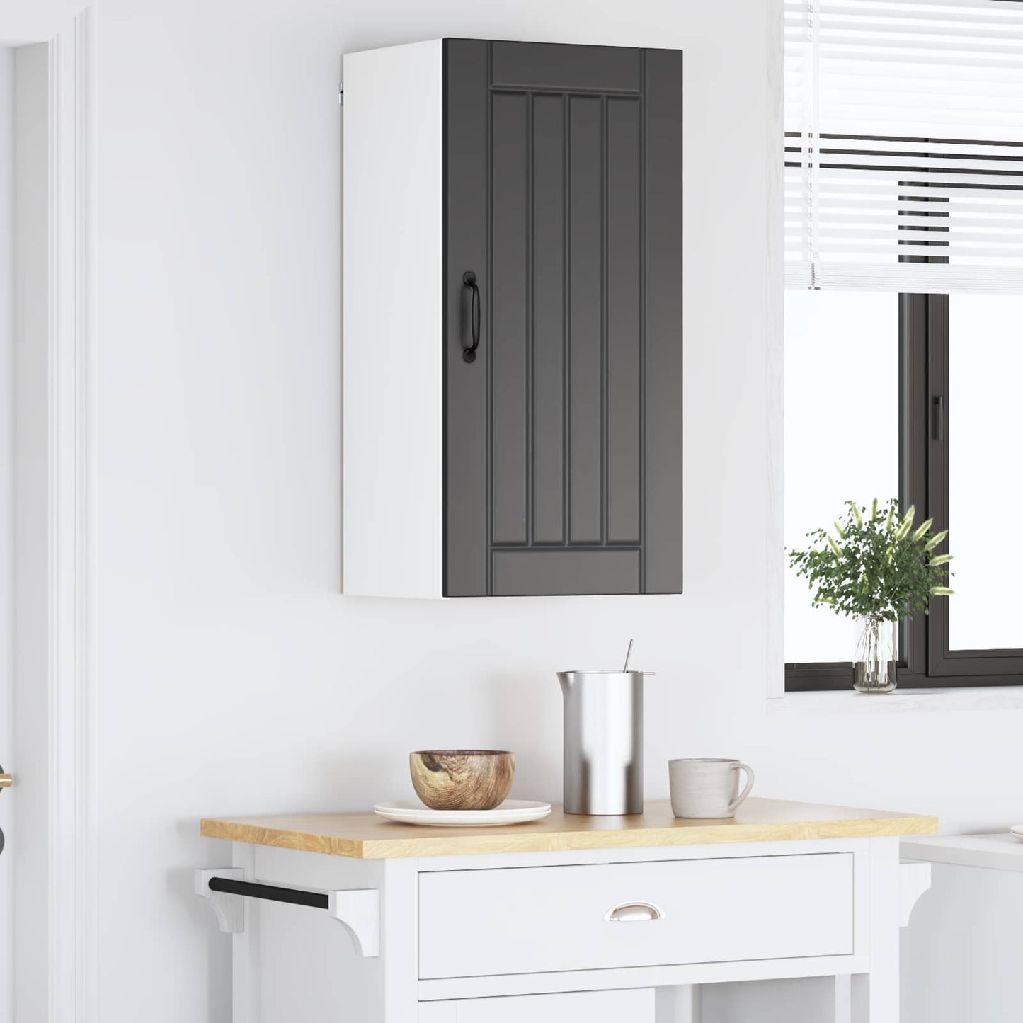 Wall Cabinet LUCCA Black 40 x 31 x 80 cm Engineered Wood