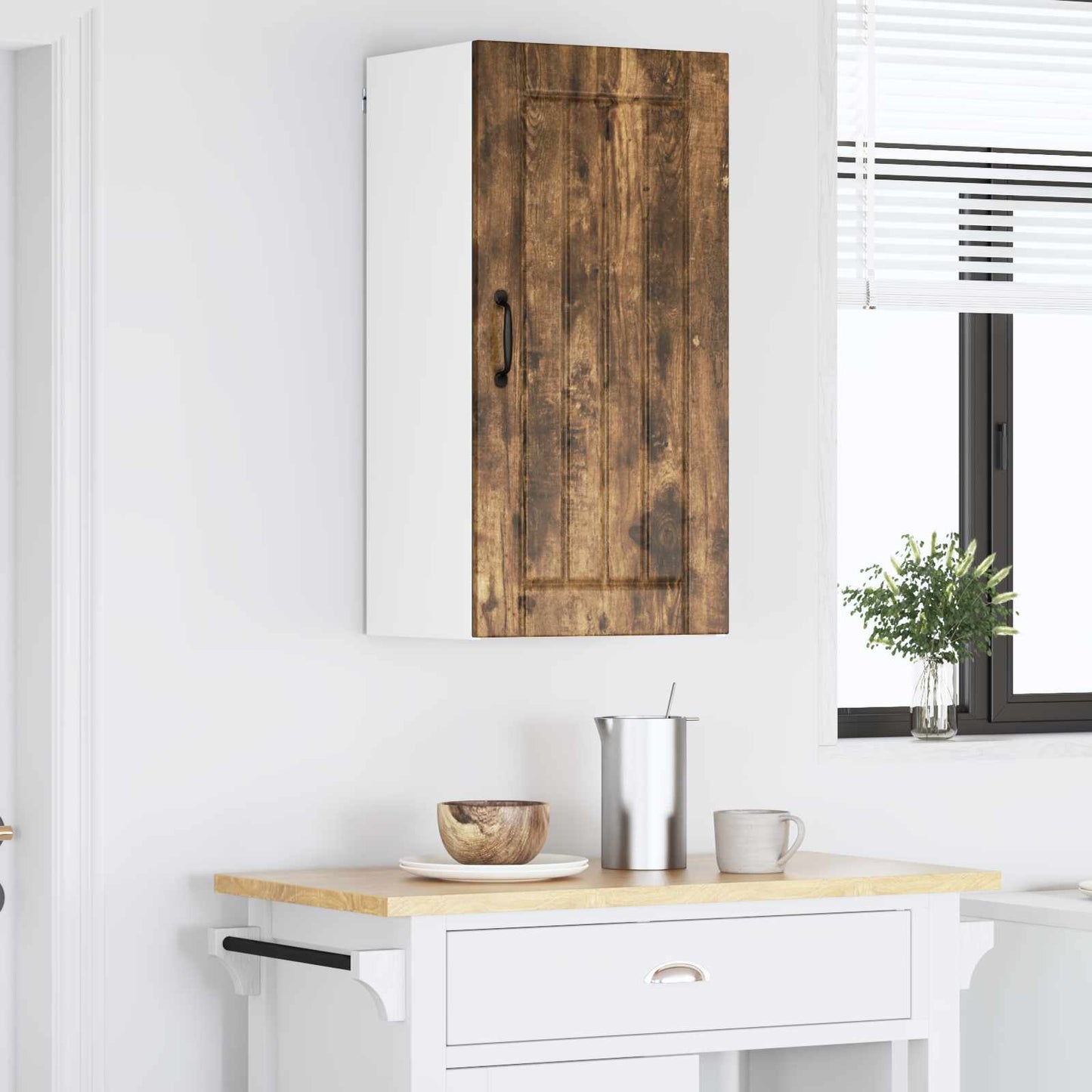 Wall Cabinet LUCCA Smoked Oak 40 x 31 x 80 cm Engineered Wood