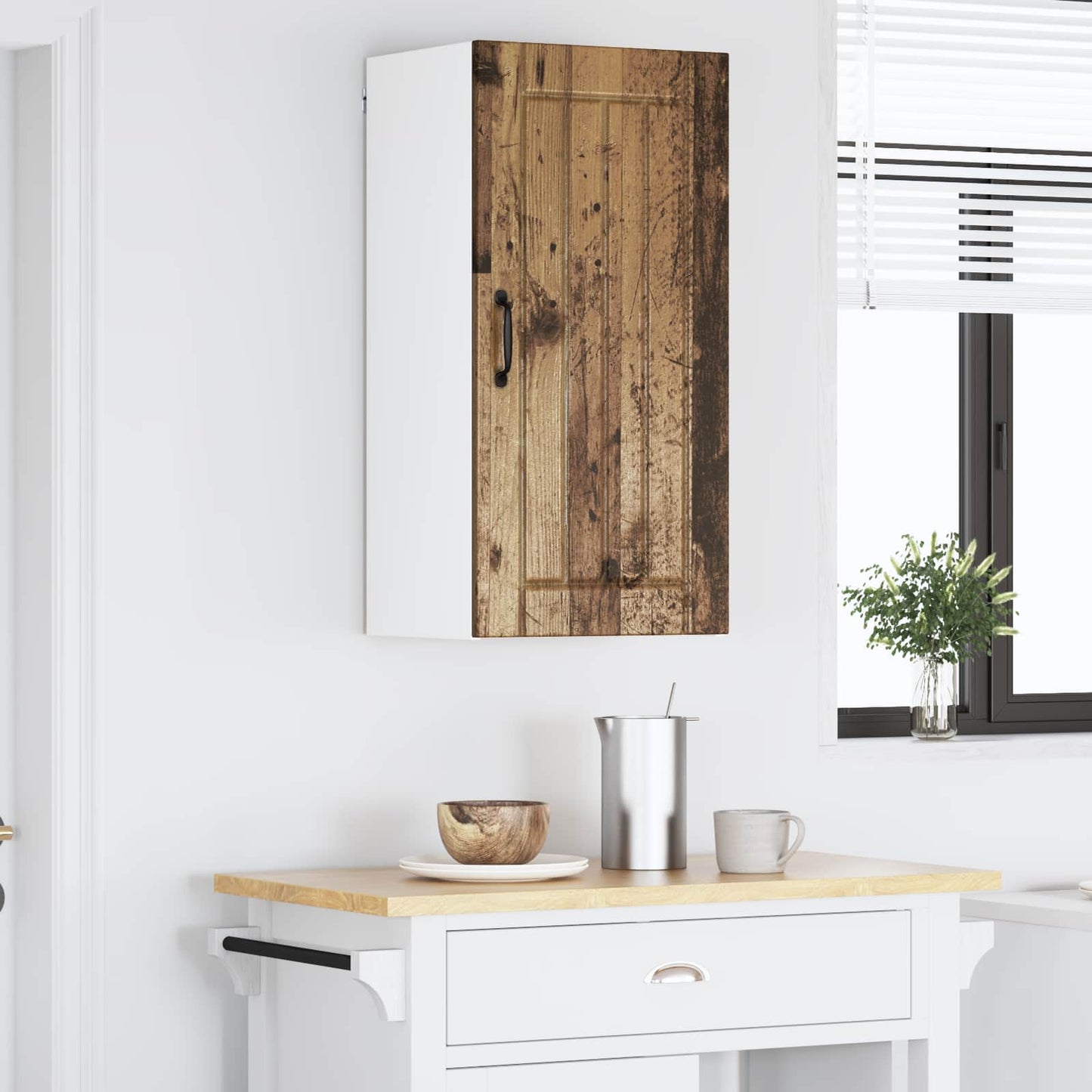 Wall Cabinet LUCCA Old Wood 40 x 31 x 80 cm Engineered Wood