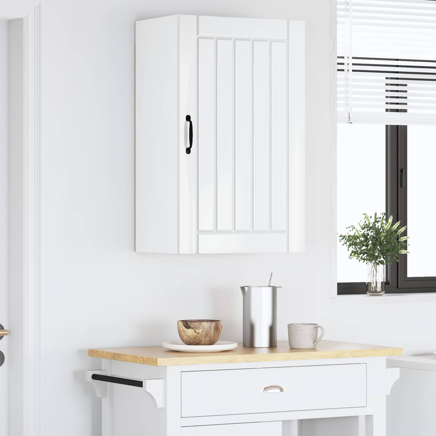 Wall Cabinet Lucca High Gloss White 50 x 31 x 80 cm