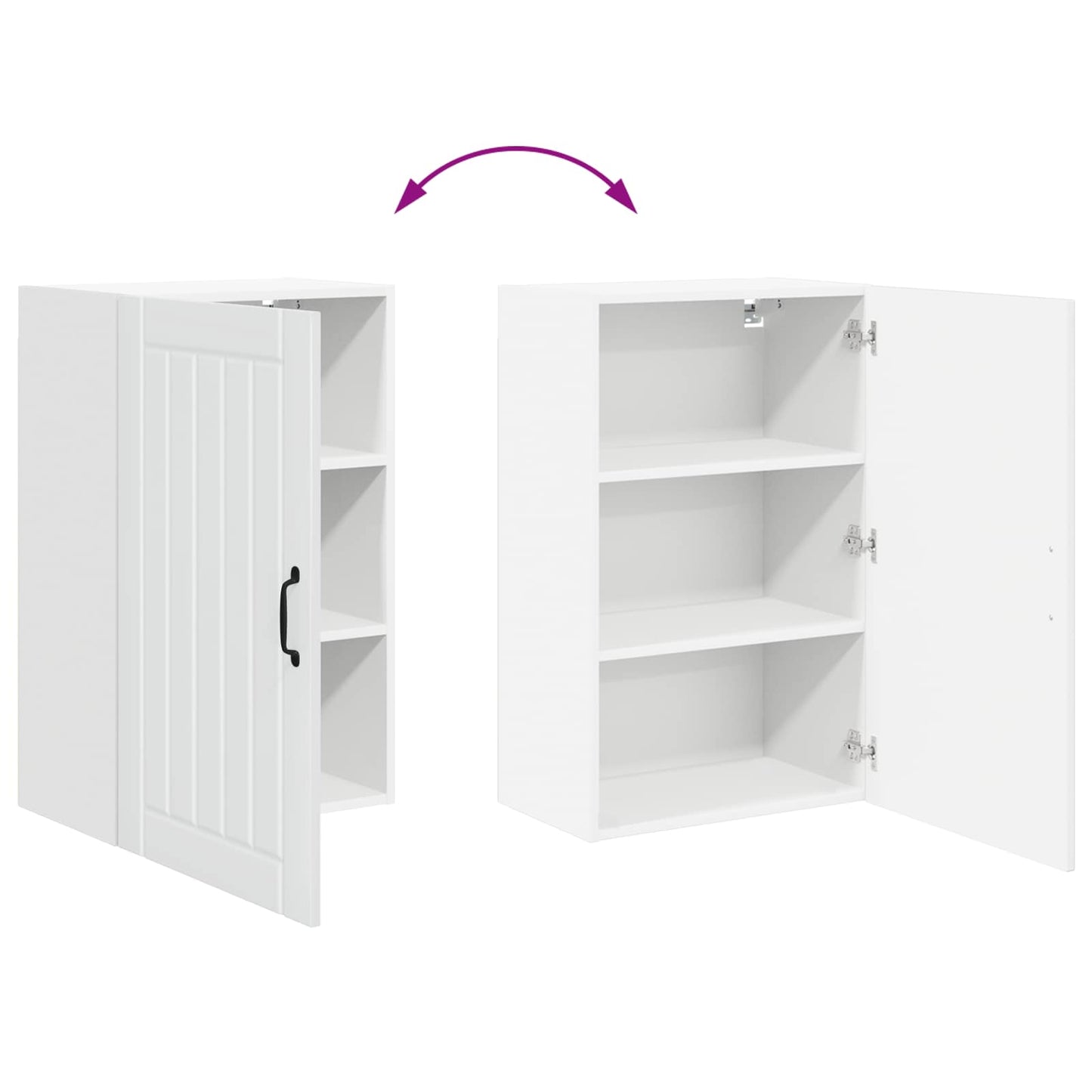 Wall Cabinet Lucca High Gloss White 50 x 31 x 80 cm