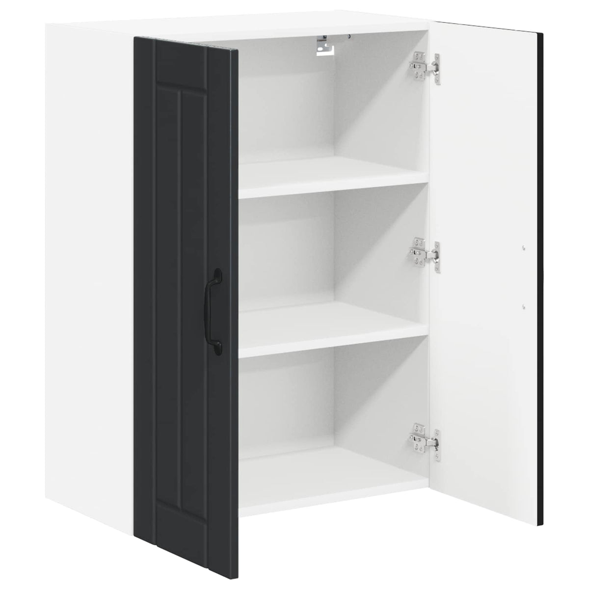 Wall Glass Cabinet LUCCA Black 60 x 31 x 80 cm Engineered Wood