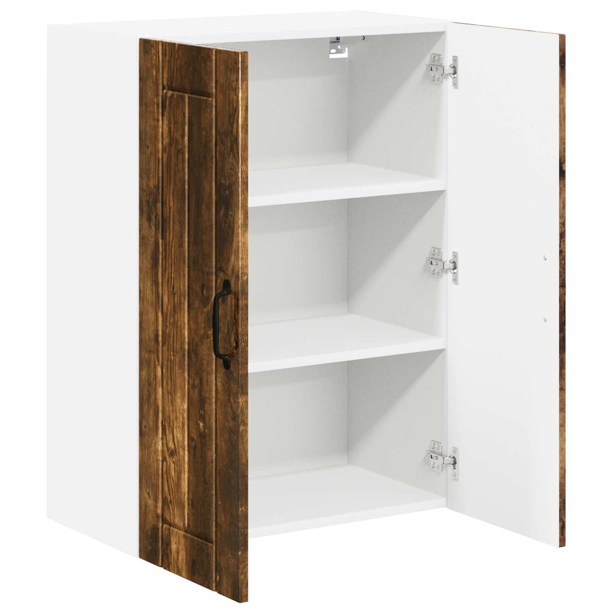 Wall Glass Cabinet LUCCA Smoked Oak 60 x 31 x 80 cm