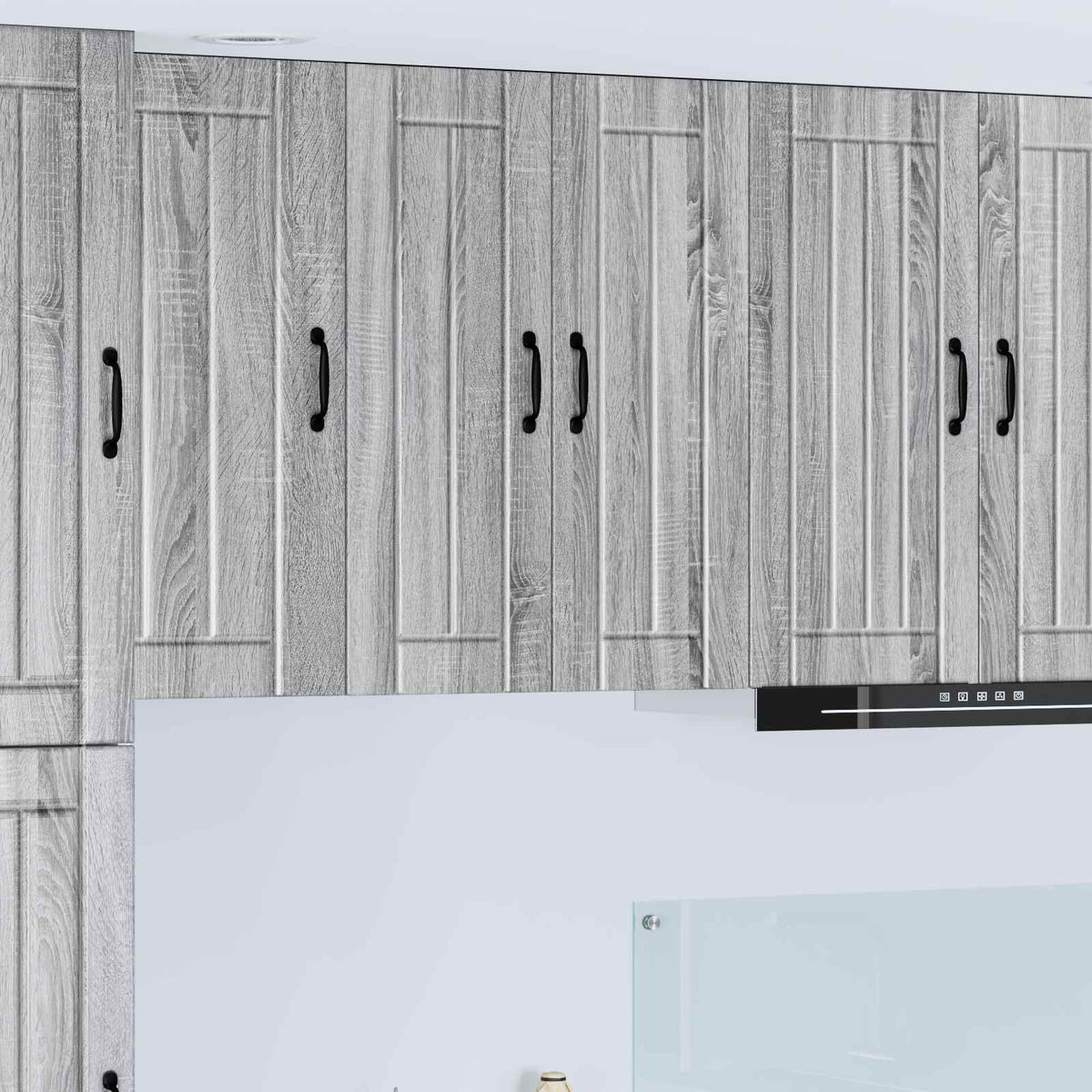Wall Glass Cabinet LUCCA Grey Sonoma 60 x 31 x 80 cm