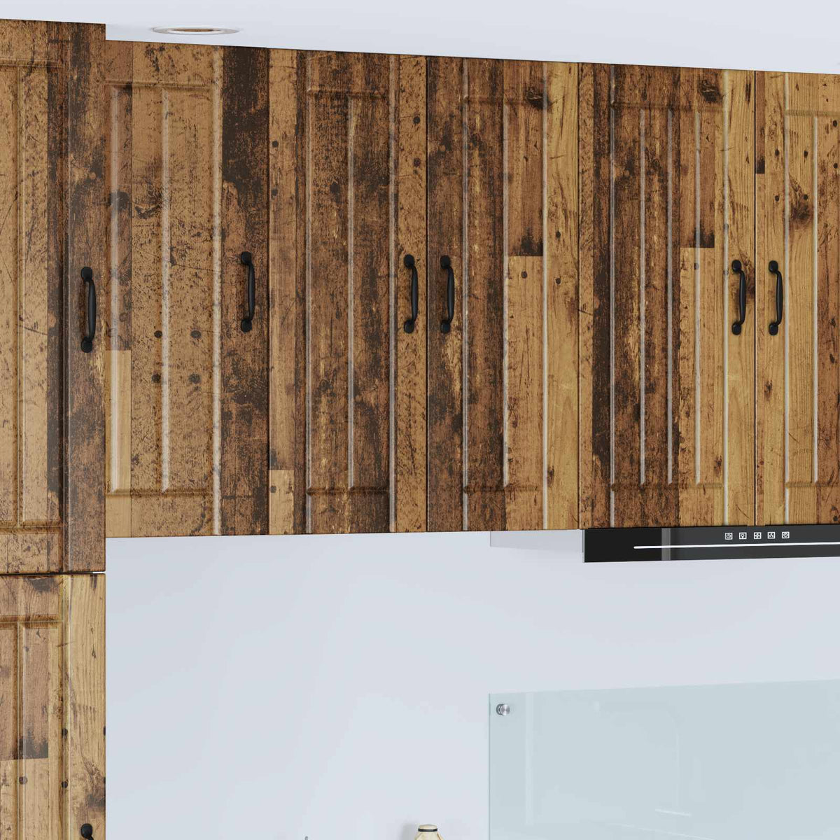 Wall Glass Cabinet LUCCA Old Wood 60 x 31 x 80 cm