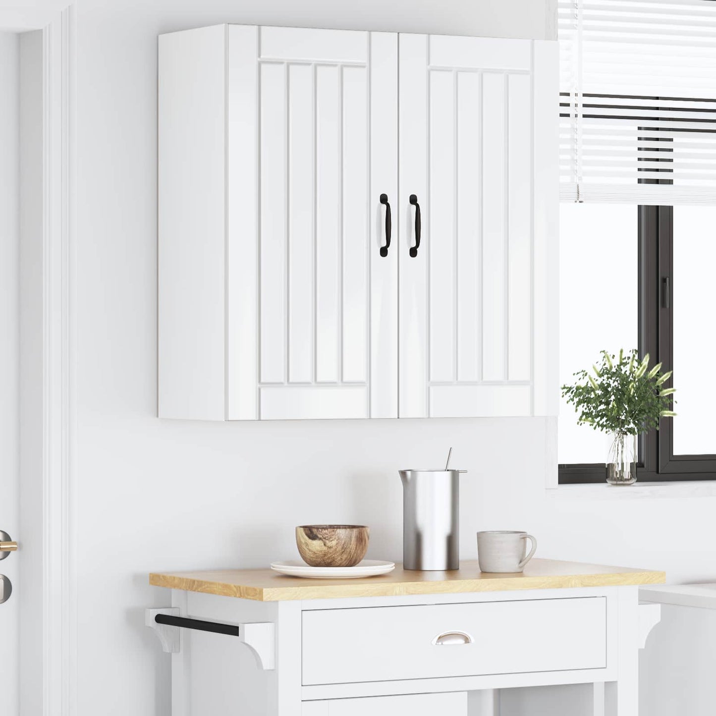 Wall Cabinet LUCCA High Gloss White 80 x 31 x 80 cm