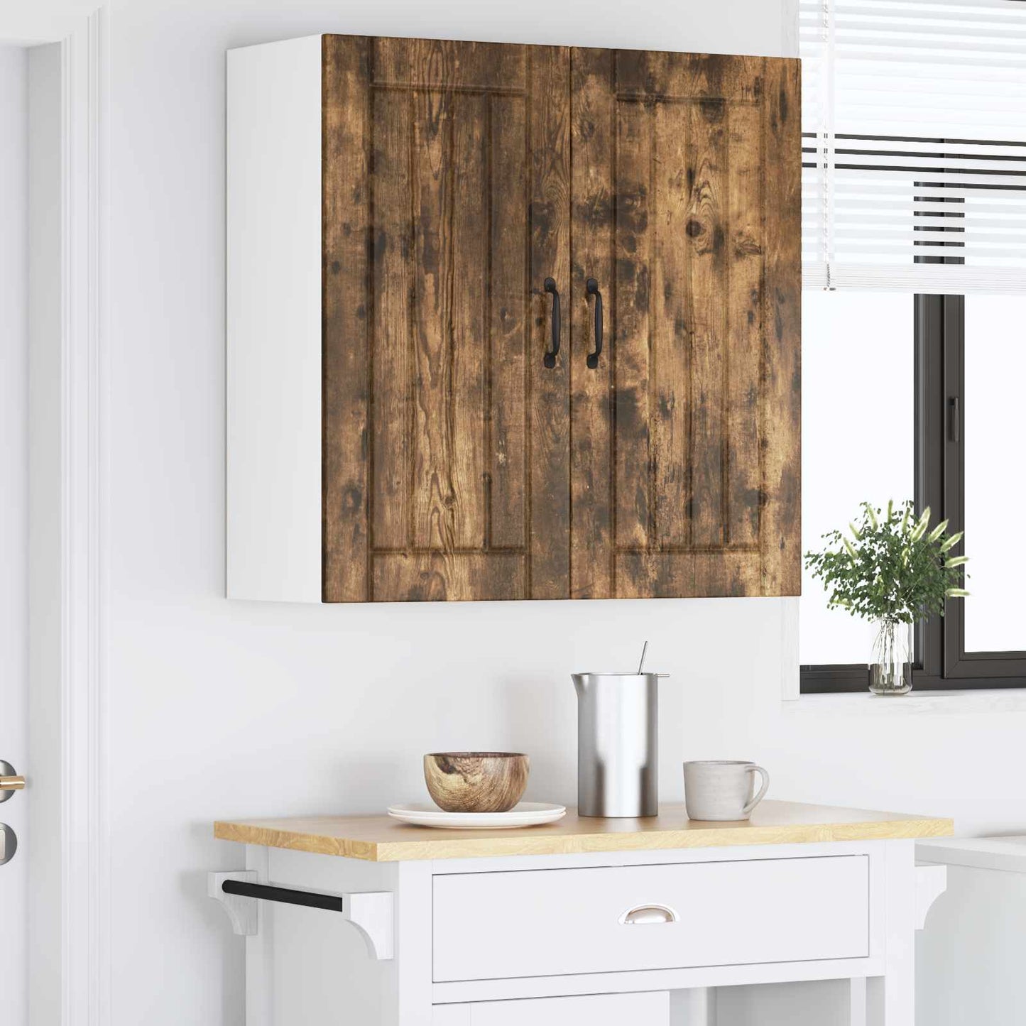 Wall Cabinet LUCCA Smoked Oak 80 x 31 x 80 cm Engineered Wood