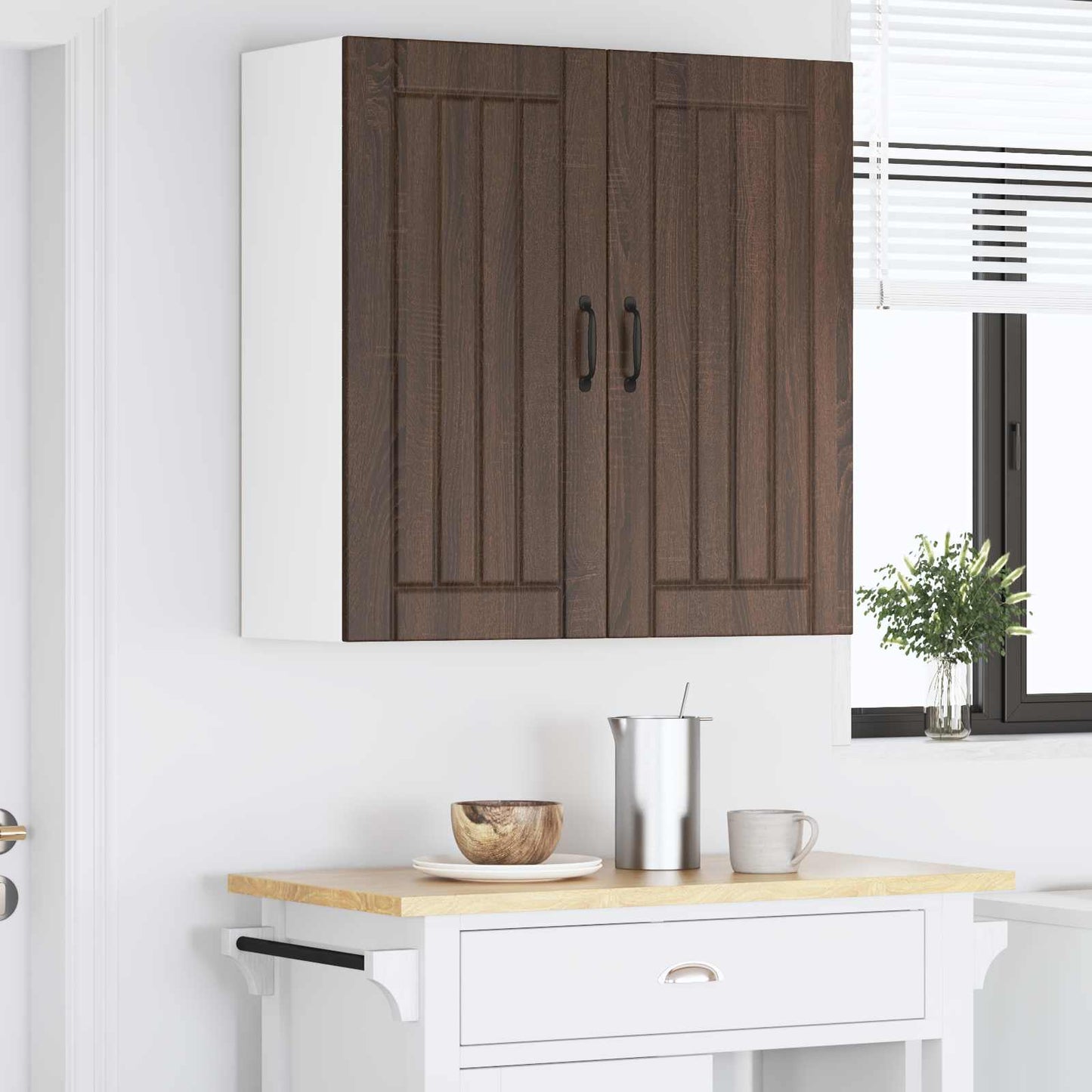 Wall Cabinet LUCCA Brown Oak 80 x 31 x 80 cm Engineered Wood