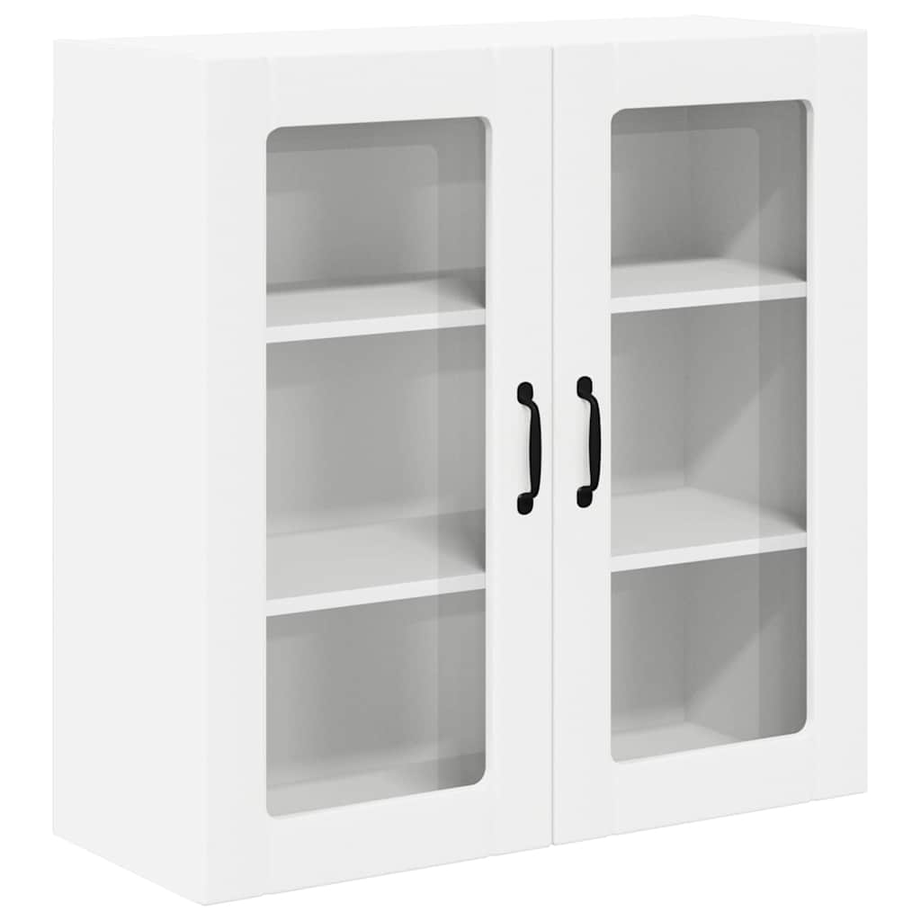 Wall Glass Cabinet LUCCA White 80 x 31 x 80 cm Engineered Wood
